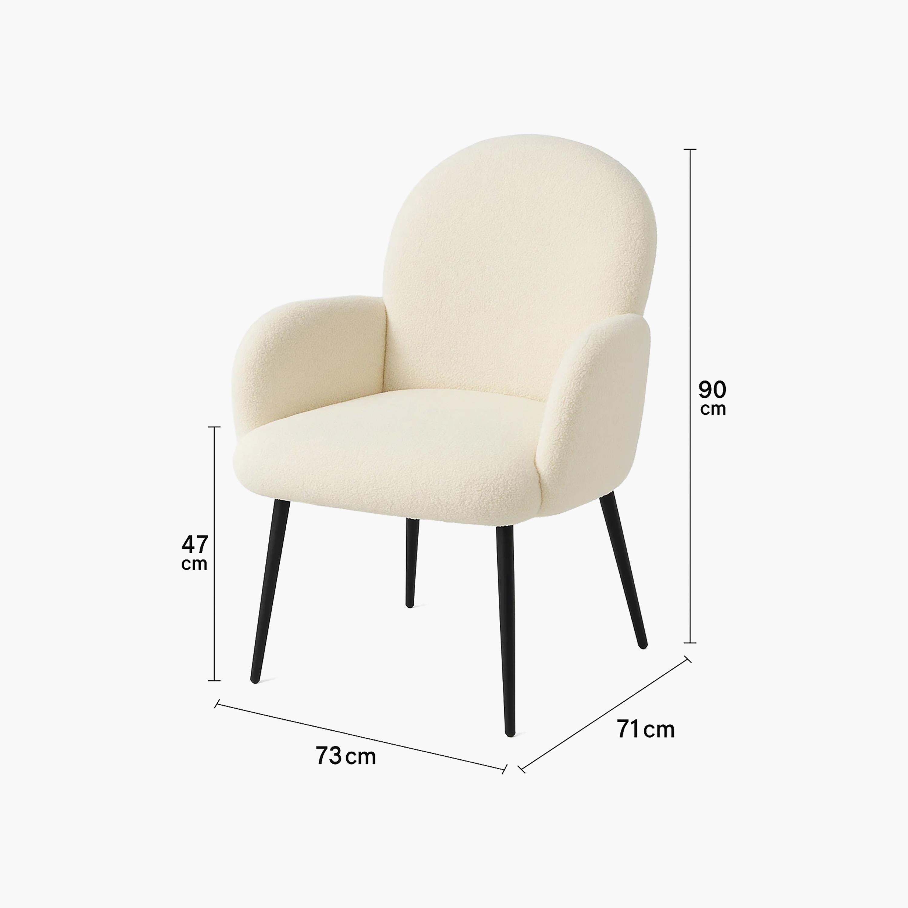 كرسي وحيد مبطن الذراعين أبيض من ماريا هومز-furniture-sofaandseating-armchairs-image-5