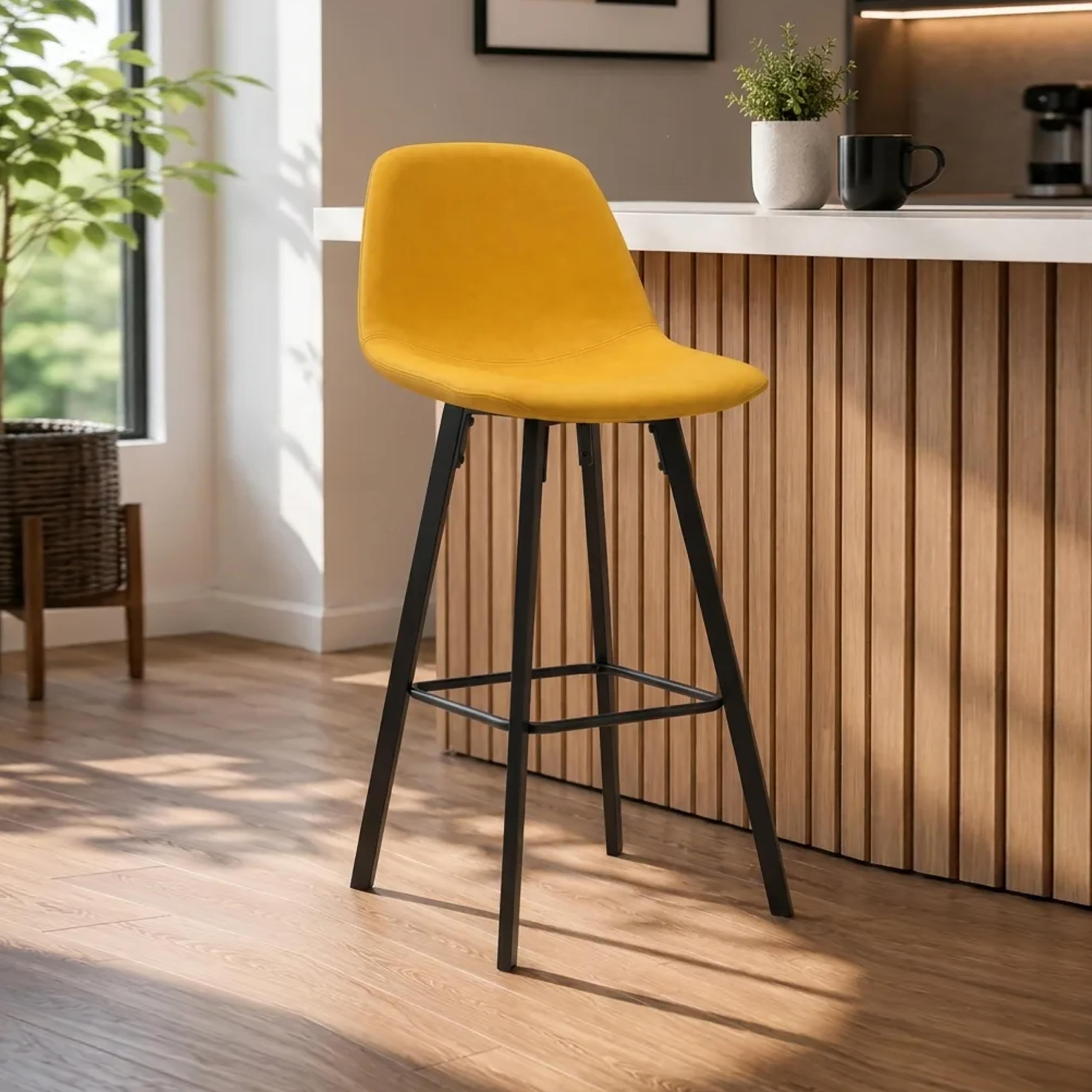 كرسي بار بدون أذرع أصفر من ماريا هومز-furniture-diningroom-barfurniture-image-1