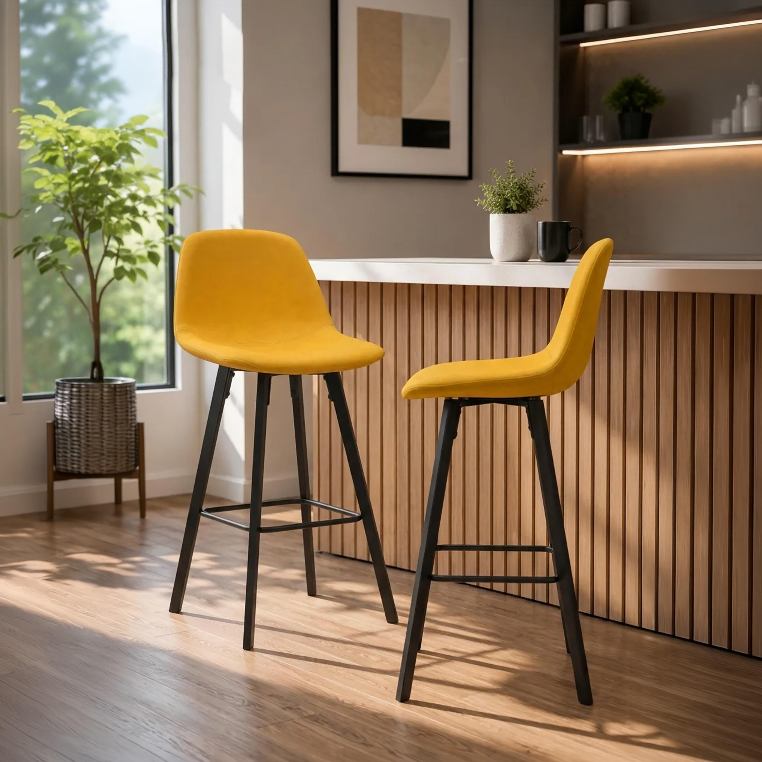 كرسي بار بدون أذرع أصفر من ماريا هومز-furniture-diningroom-barfurniture-image-2