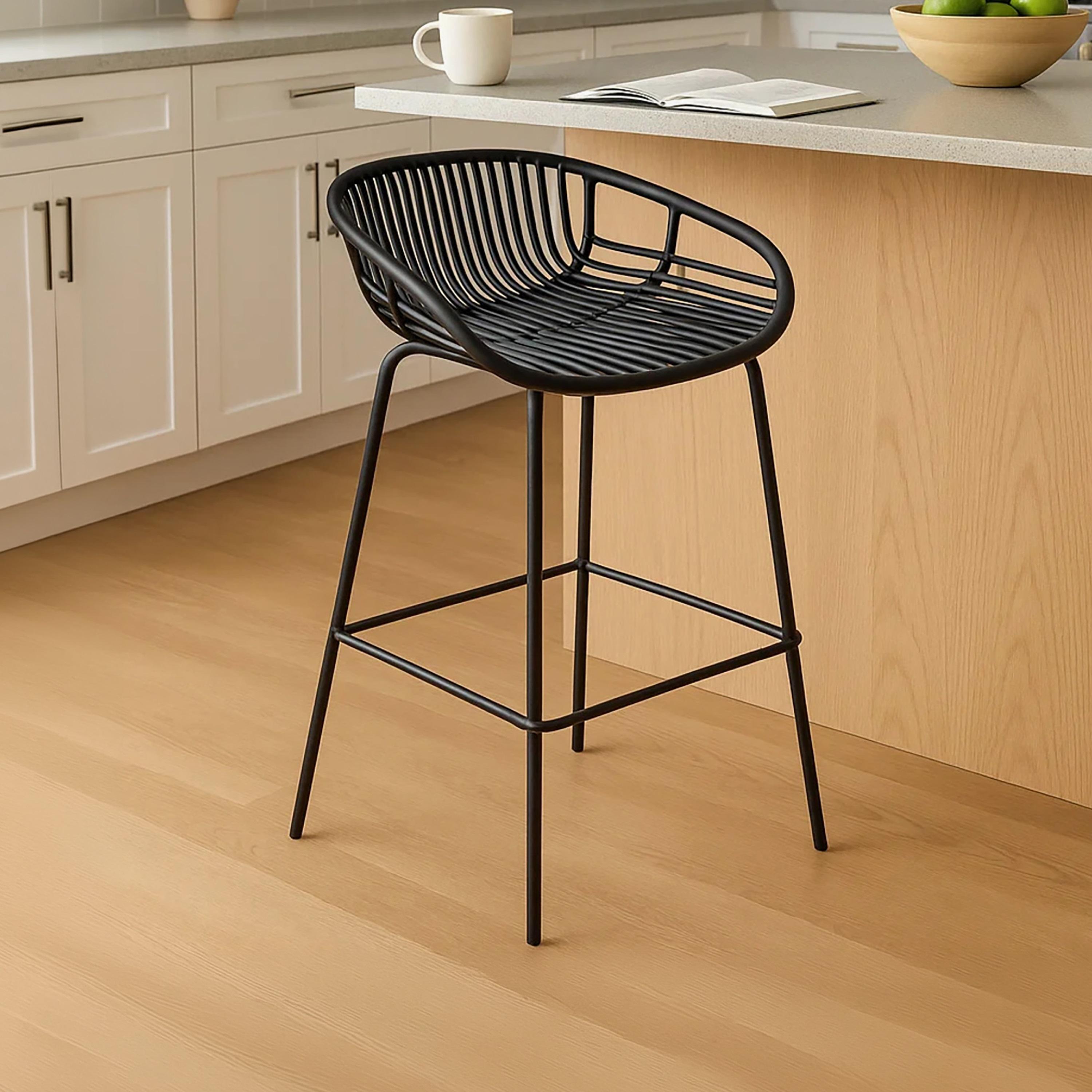 Maria Homes Black Armless Bar Stool-furniture-diningroom-barfurniture-image-1