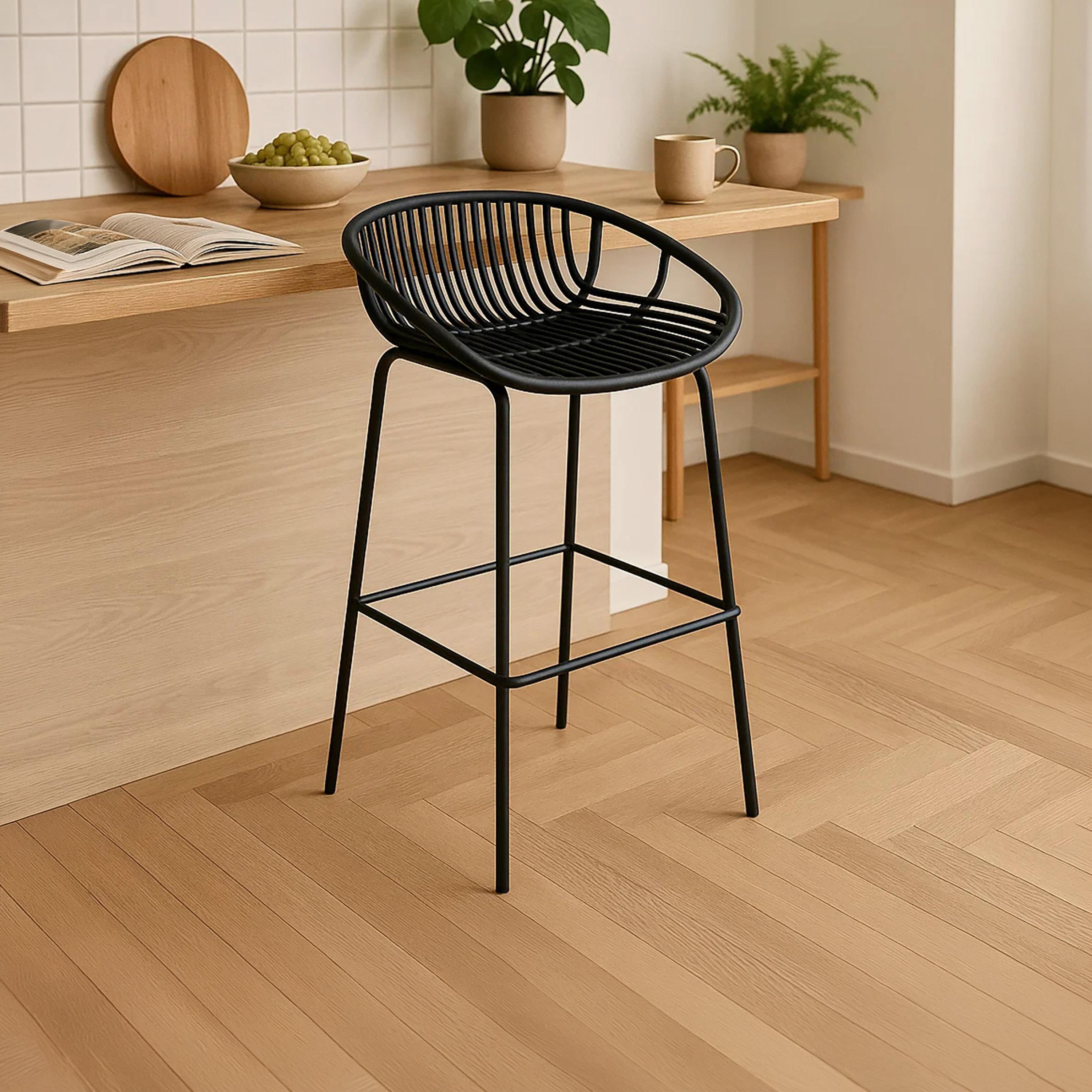 Maria Homes Black Armless Bar Stool-furniture-diningroom-barfurniture-image-2