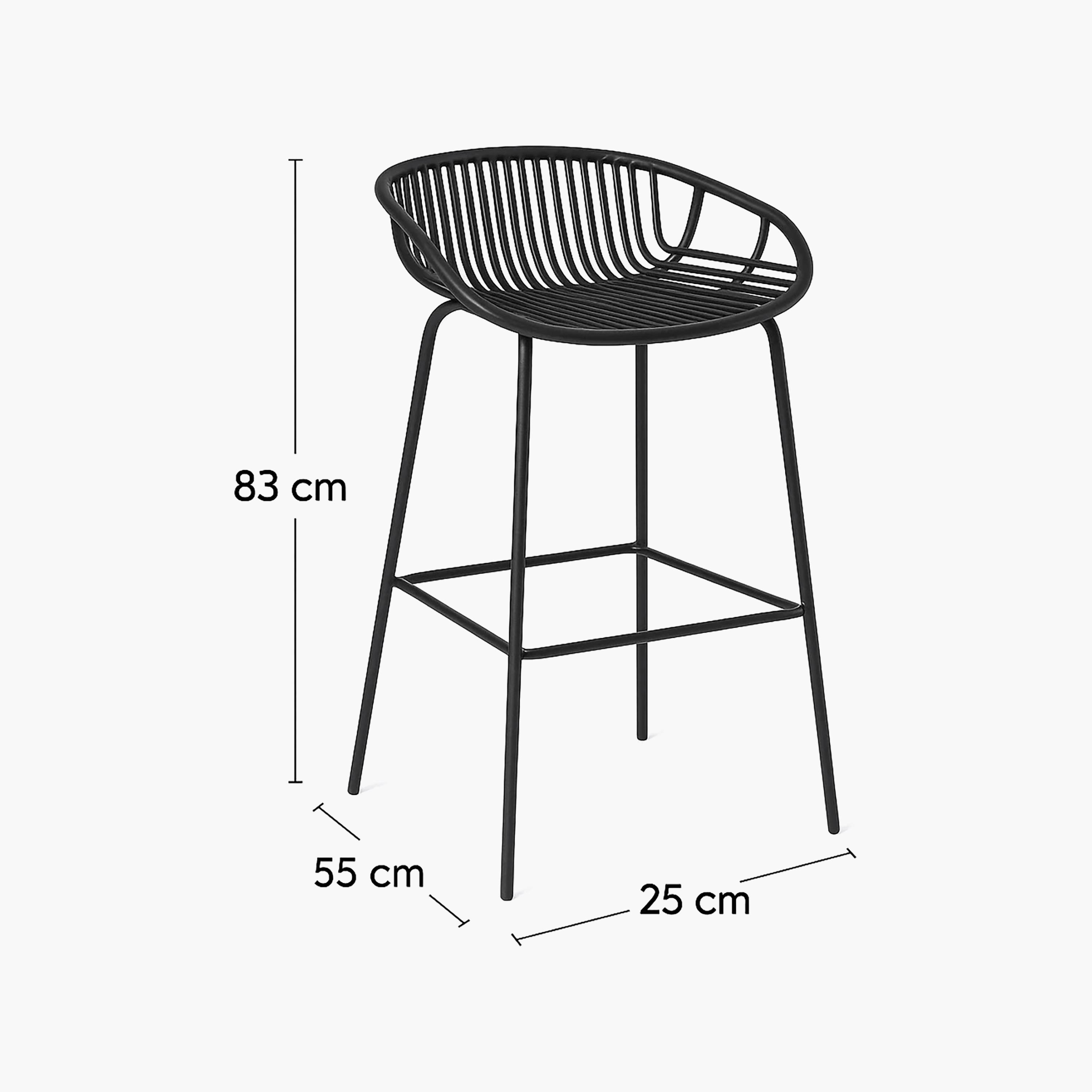Maria Homes Black Armless Bar Stool-furniture-diningroom-barfurniture-image-4