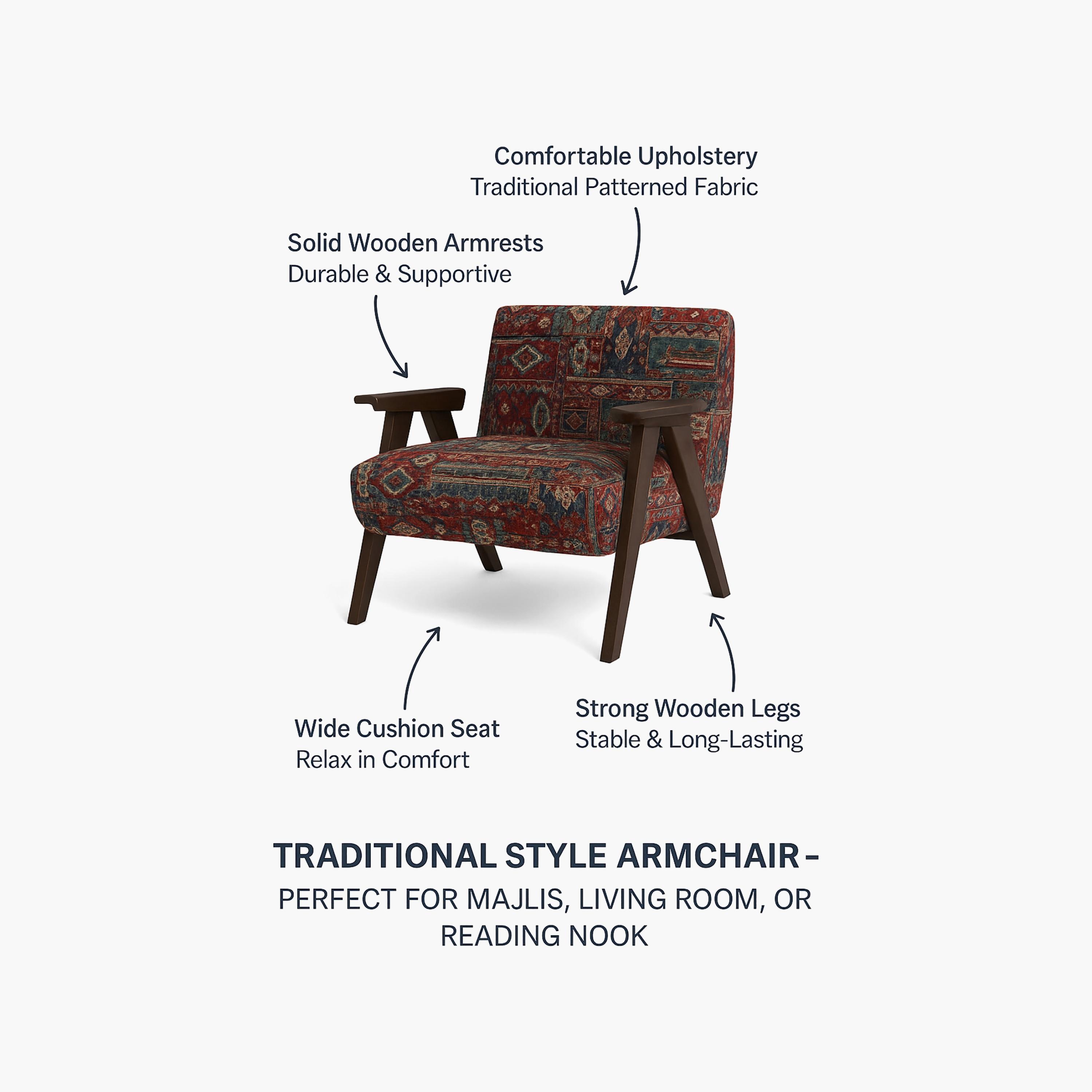 كرسي متعدد الألوان بذراعين مستقيمة من ماريا هومز-furniture-sofaandseating-armchairs-image-6