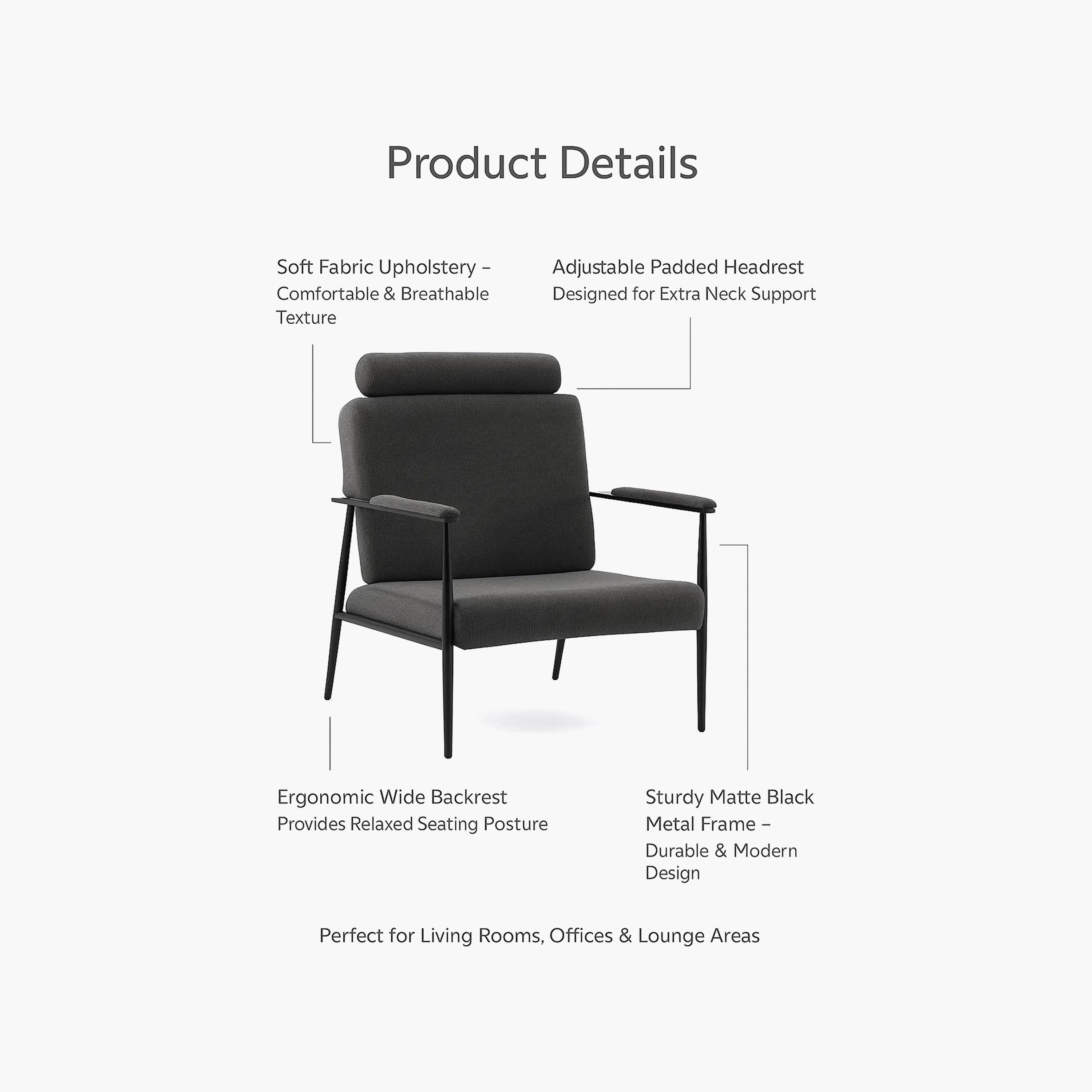 كرسي بذراعين مبطن من ماريا هومز-furniture-sofaandseating-armchairs-image-4