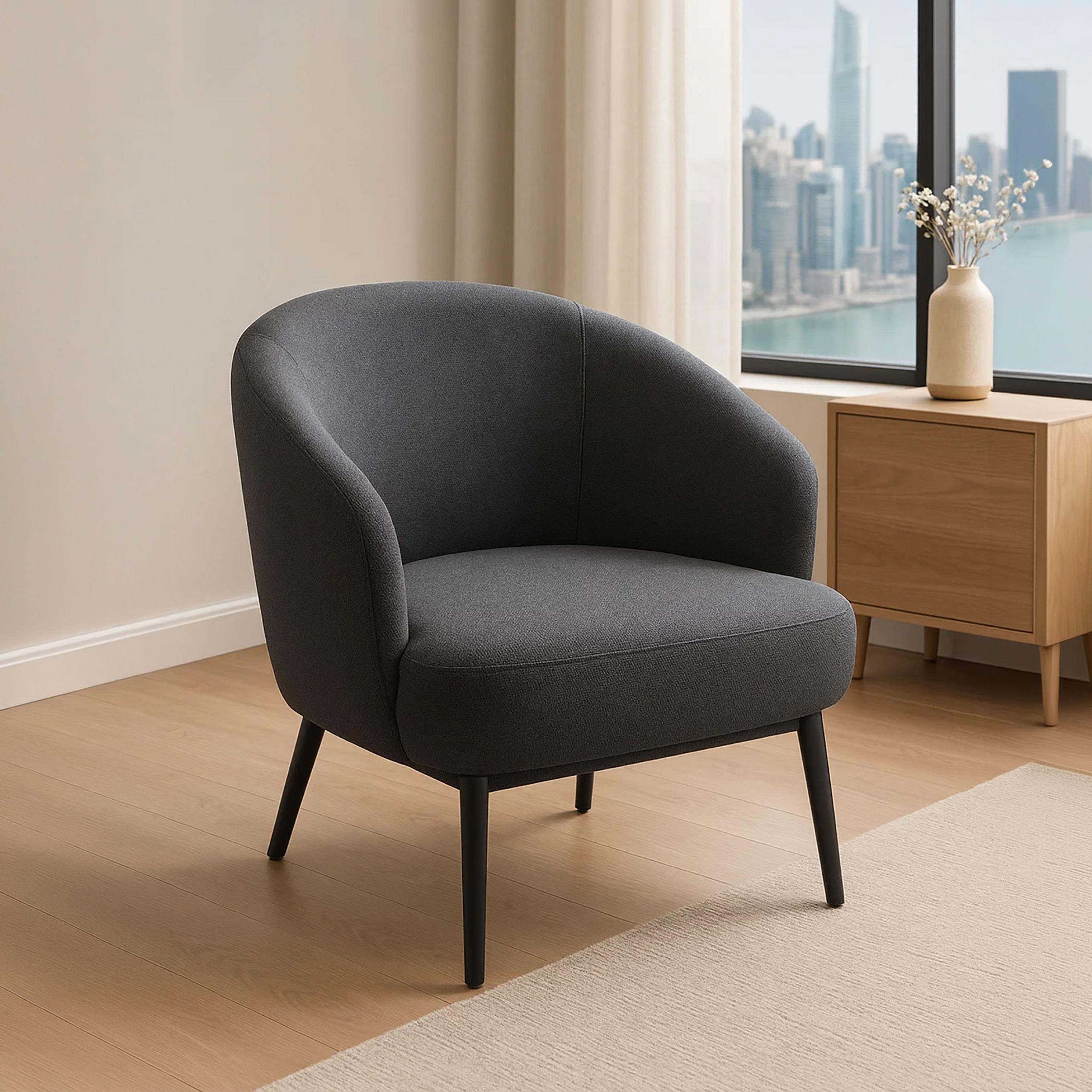 كرسي بذراع منحني رمادي من ماريا هومز-furniture-sofaandseating-armchairs-image-1
