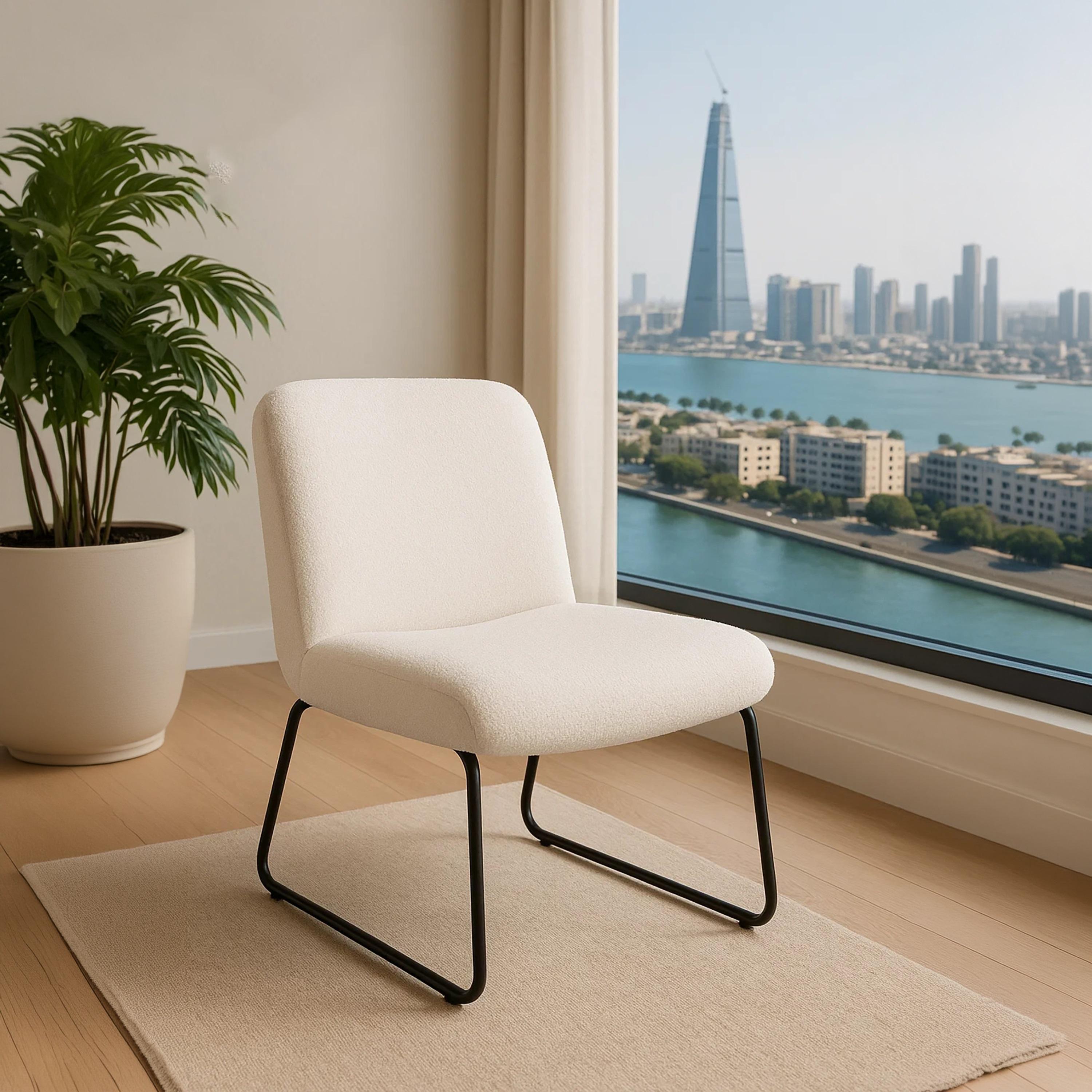 Maria Homes White Armless Chair-furniture-diningroom-chairsandbenches-image-2