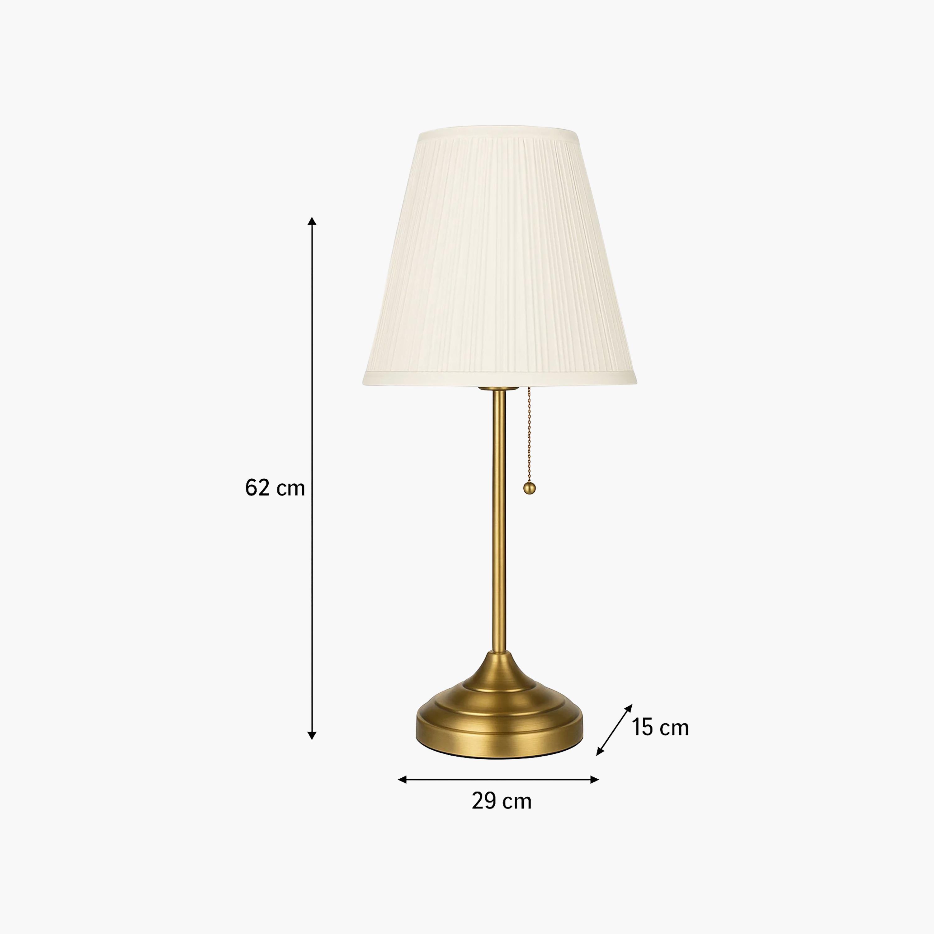 Maria Homes Classic Metal Table Lamp with Pleated Fabric Shade-household-lighting-tableanddesklamps-image-5