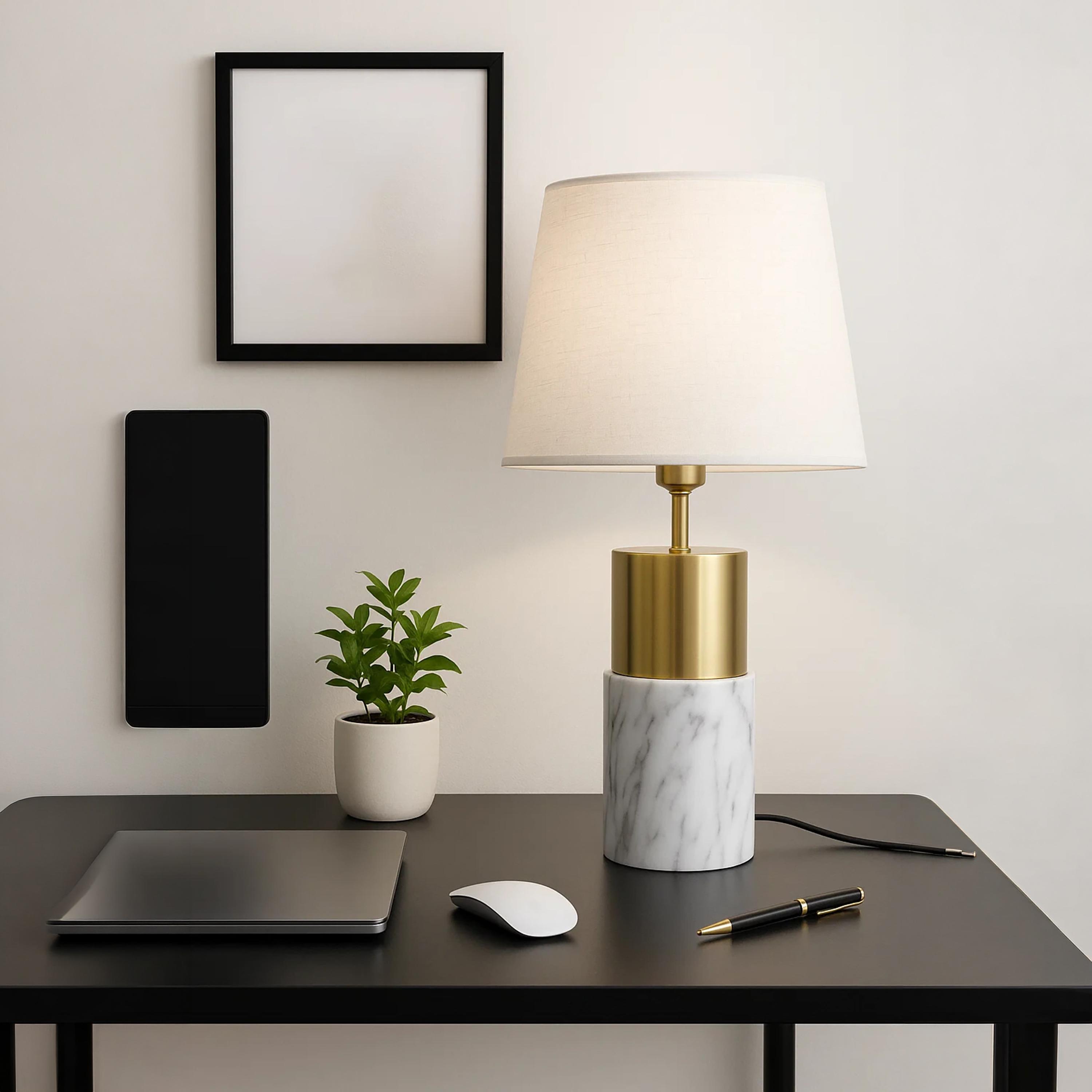 Maria Homes Modern Marble Table Lamp with Gold Accent Base-household-lighting-tableanddesklamps-image-3