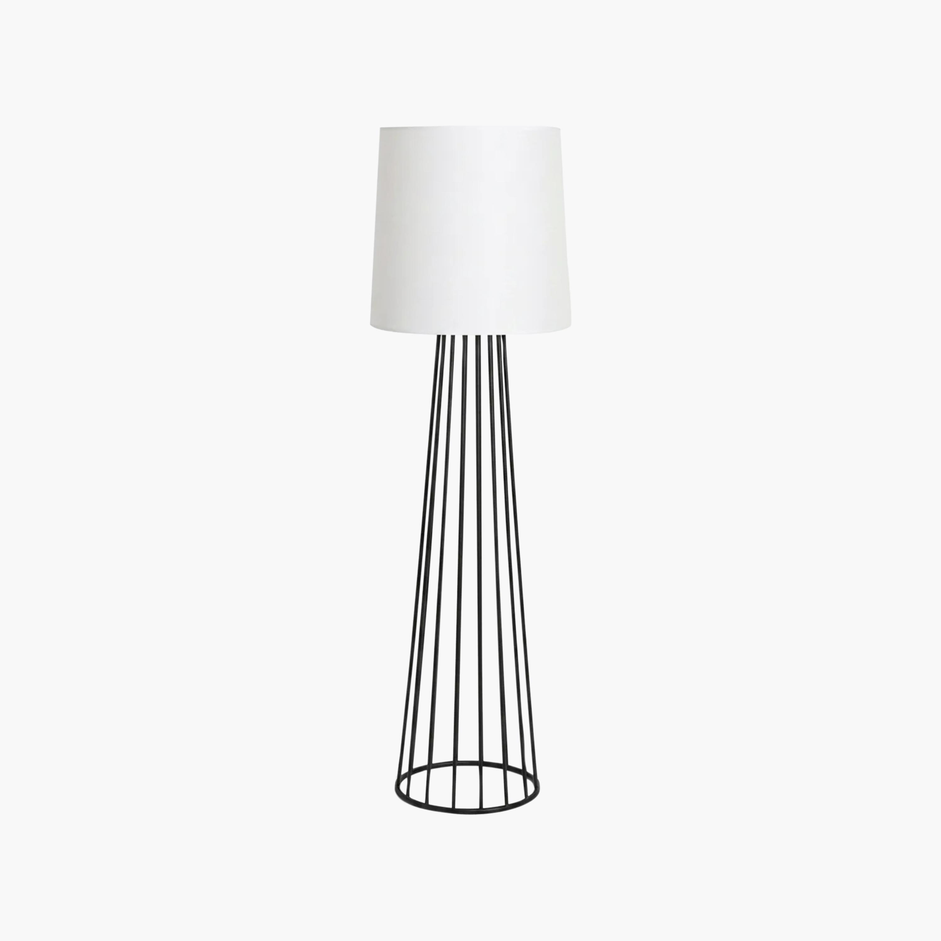 Maria Homes Modern Open-Cage Floor Lamp with Fabric Drum Shade-household-lighting-floorlamps-image-5