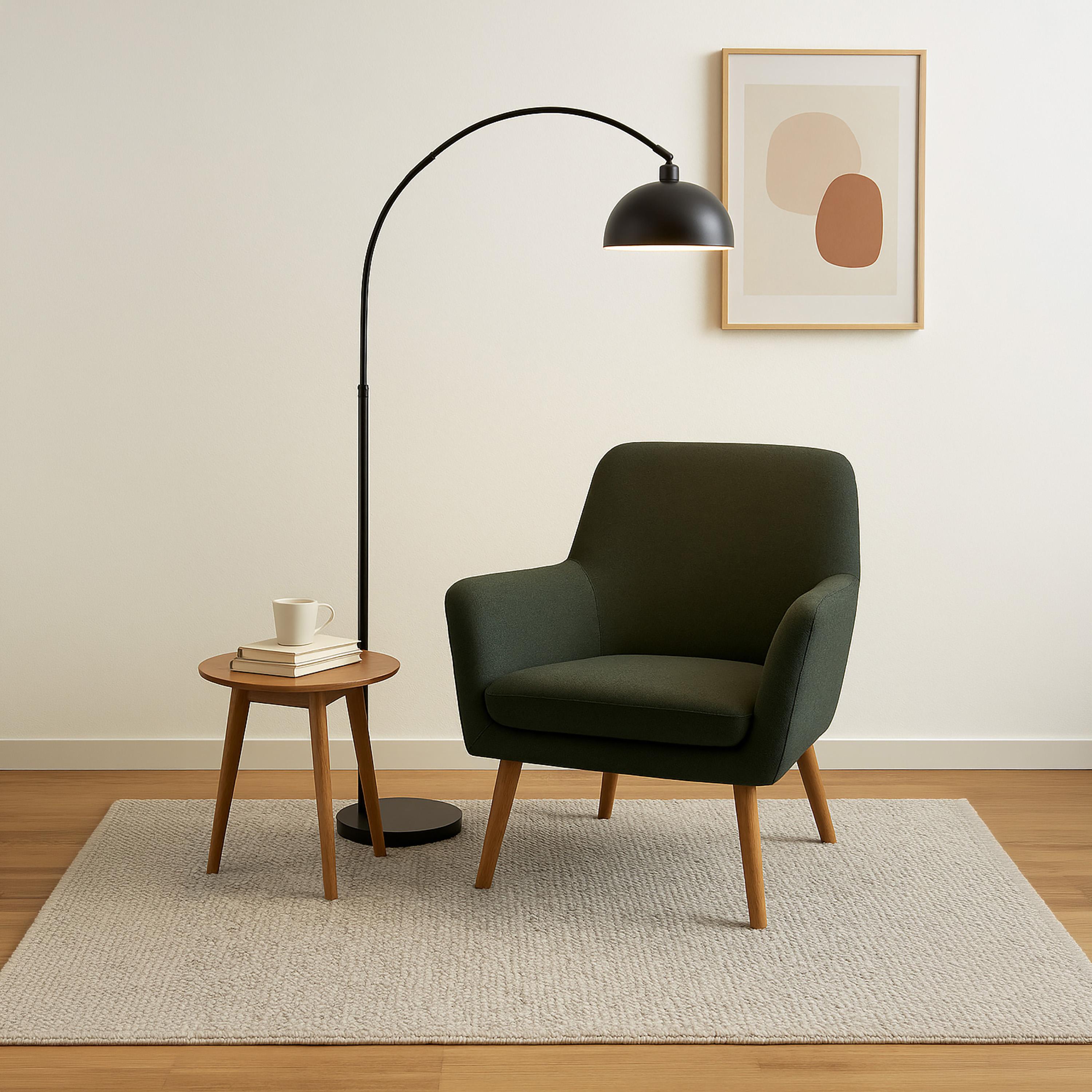Maria Homes Modern Black Arc Floor Lamp with Dome Shade-household-lighting-floorlamps-image-2