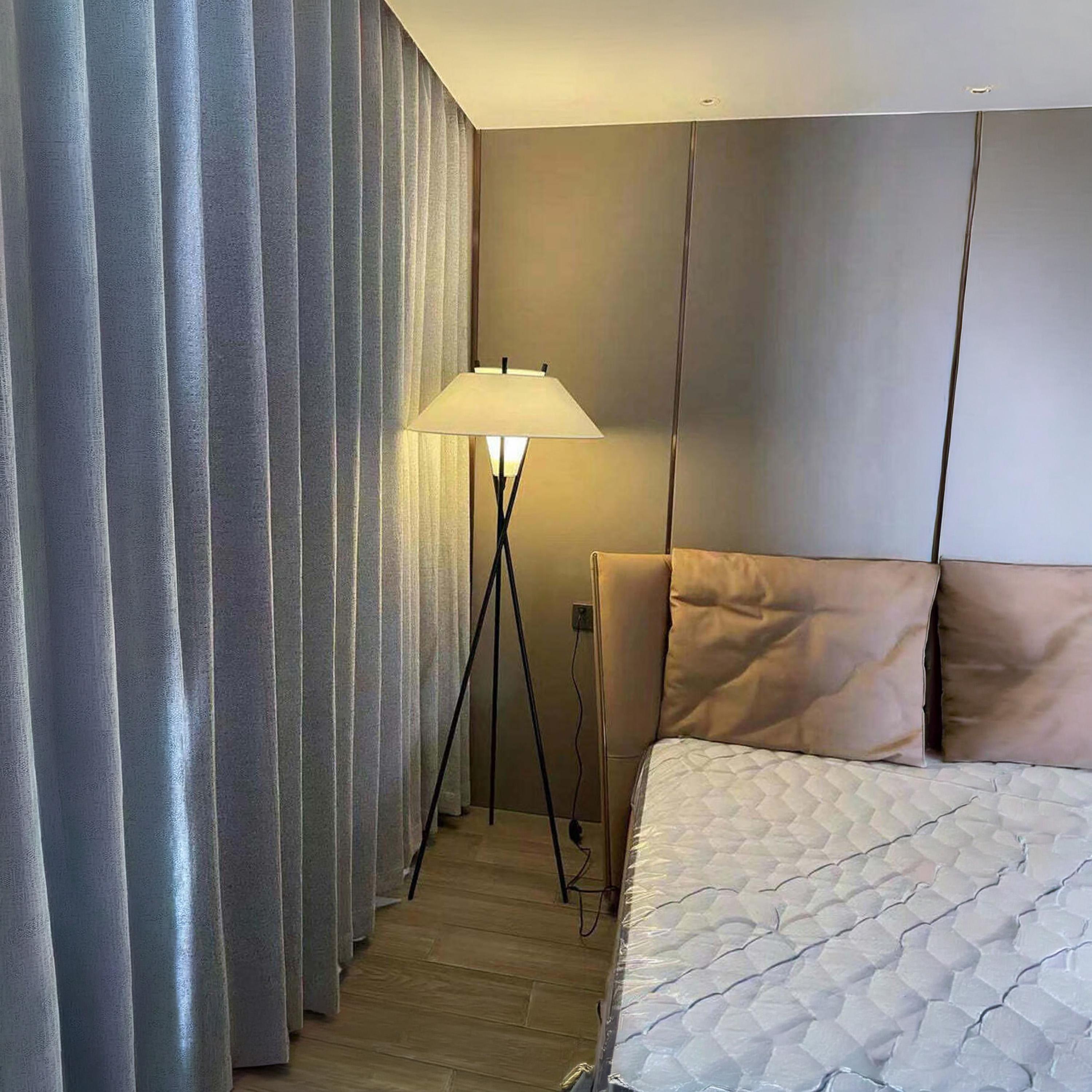 Maria Homes Modern Tripod Floor Lamp with White Cone Shade-household-lighting-floorlamps-image-2