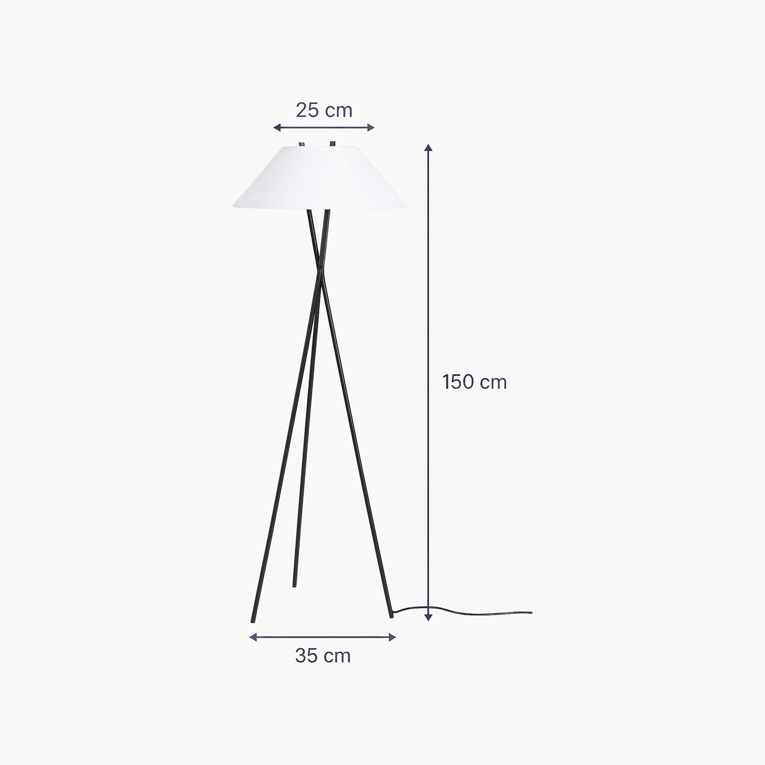 Maria Homes Modern Tripod Floor Lamp with White Cone Shade-household-lighting-floorlamps-image-6