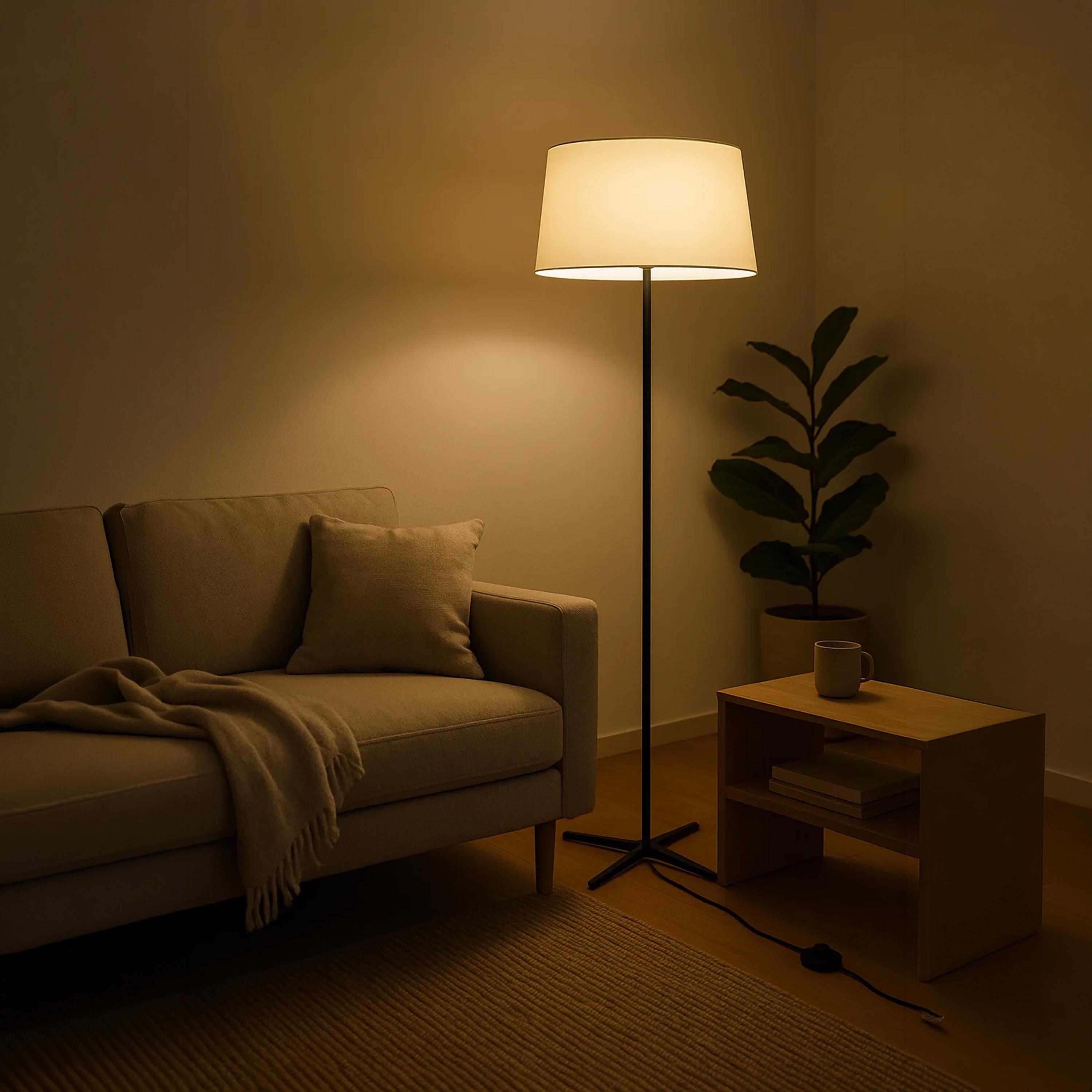 Maria Homes Minimalist Tripod Floor Lamp with Cream Fabric Shade-household-lighting-floorlamps-image-3