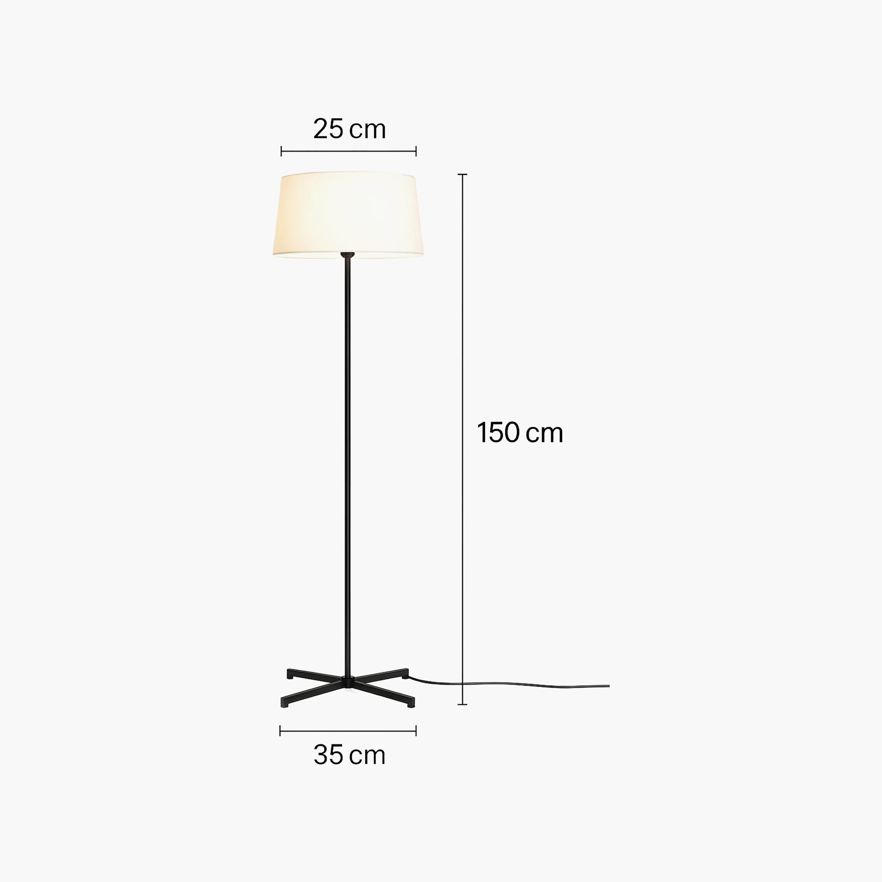 Maria Homes Minimalist Tripod Floor Lamp with Cream Fabric Shade-household-lighting-floorlamps-image-5