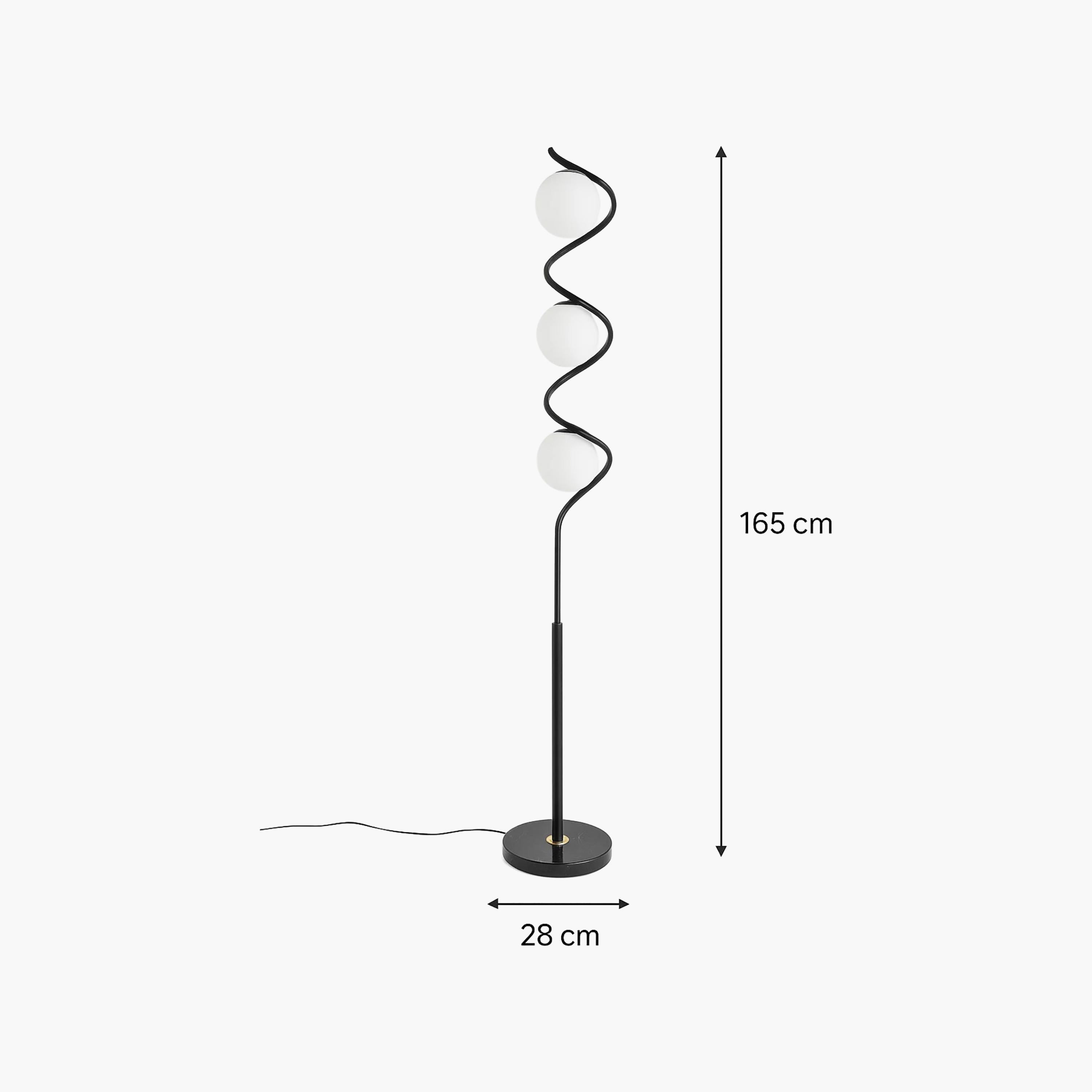Maria Homes Stylish Black Spiral Floor Lamp with Frosted Globes-household-lighting-floorlamps-image-5