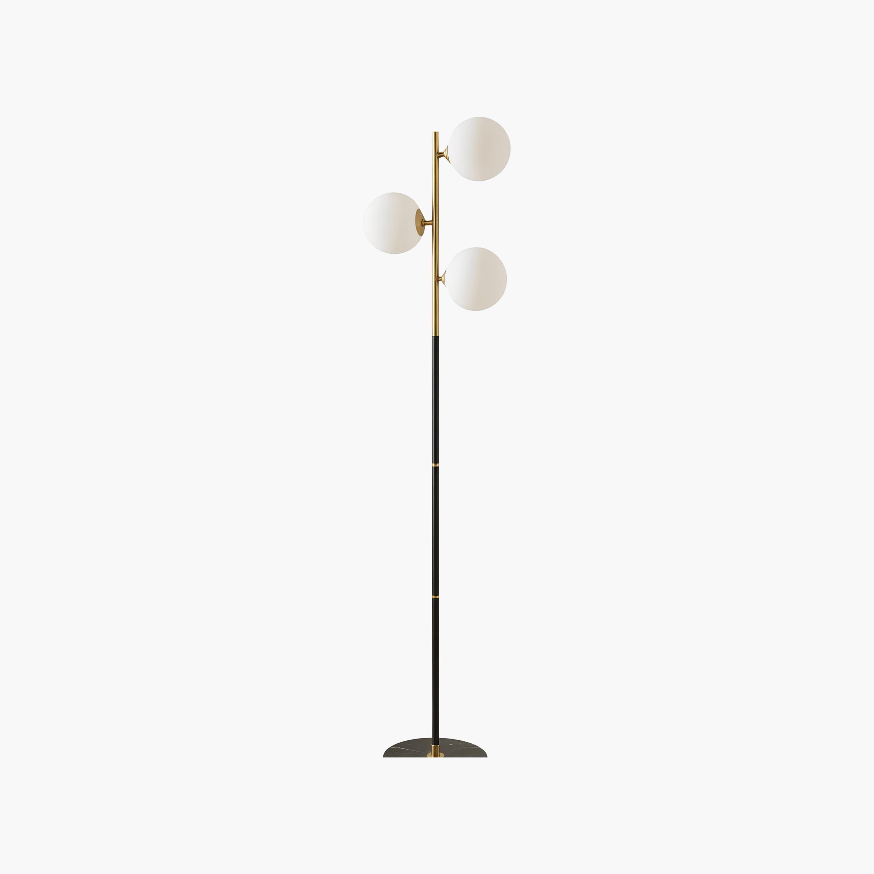 Maria Homes Elegant Black & Gold Floor Lamp with Frosted Globes-household-lighting-floorlamps-image-5