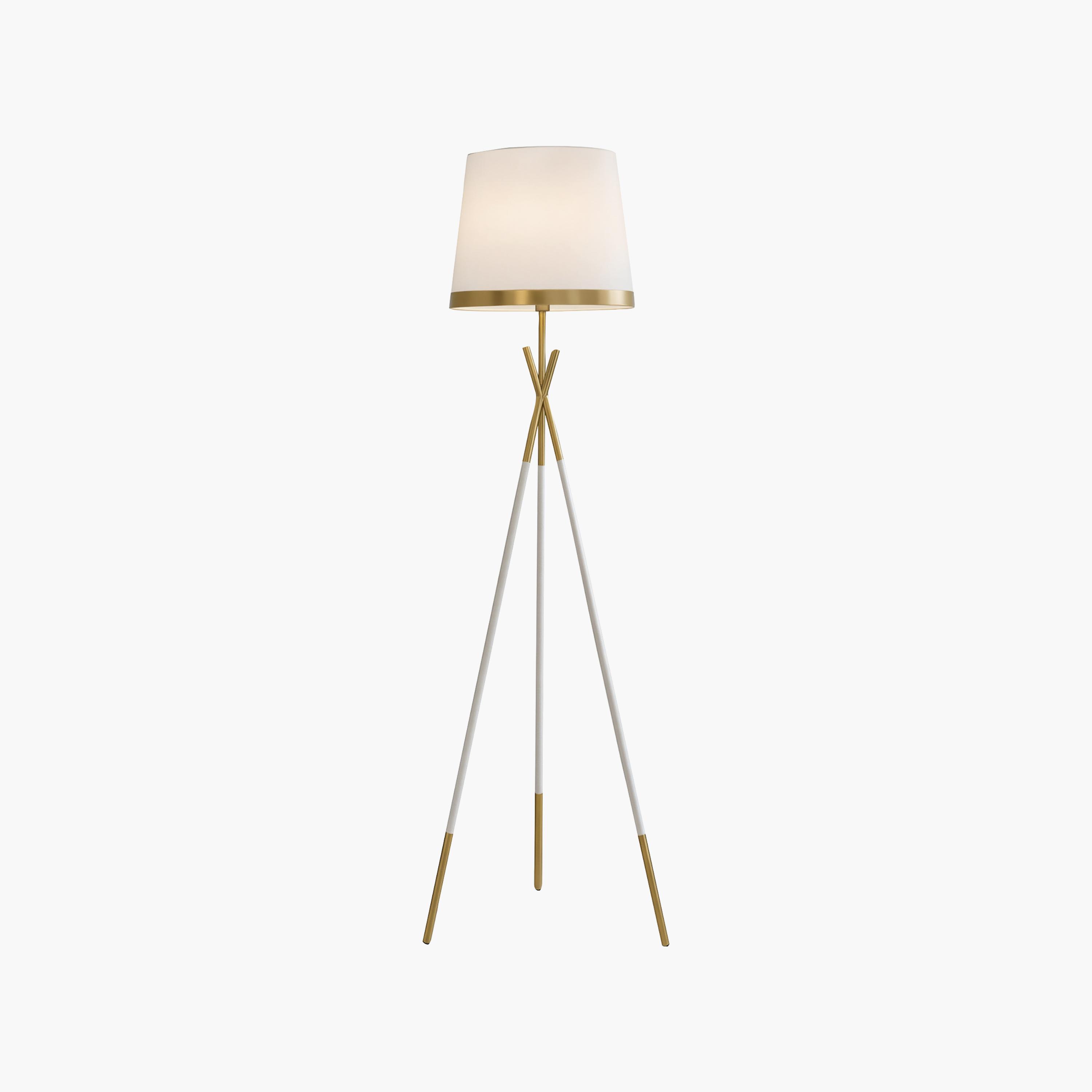 Maria Homes Luxury White & Gold Tripod Floor Lamp with Matching Shade-household-lighting-floorlamps-image-5