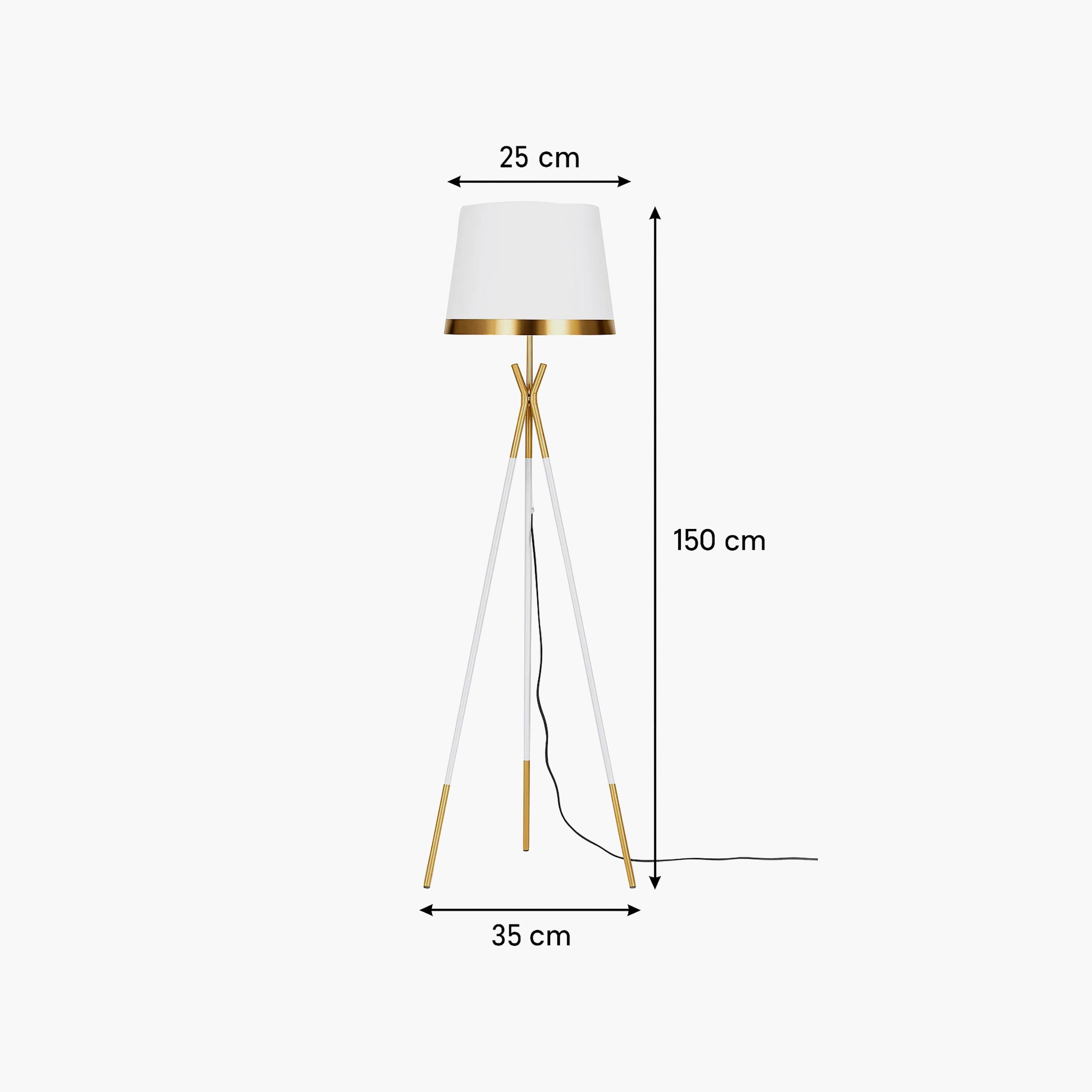 Maria Homes Luxury White & Gold Tripod Floor Lamp with Matching Shade-household-lighting-floorlamps-image-6