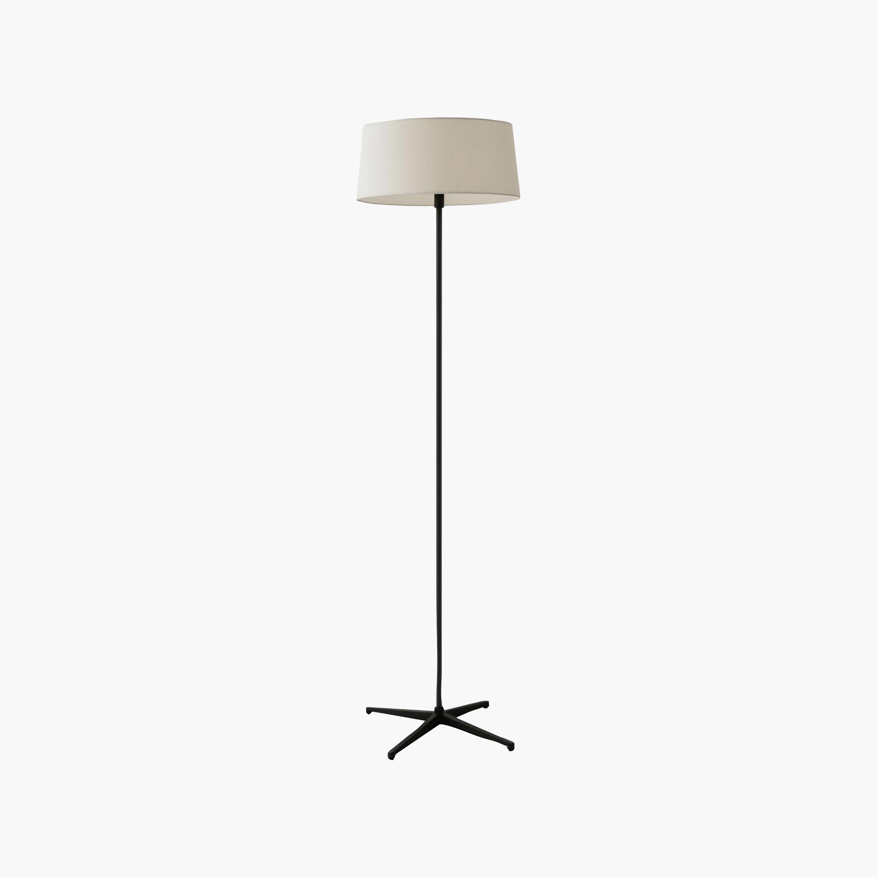 Maria Homes Slim Black Tripod Floor Lamp with White Drum Shade-household-lighting-floorlamps-image-5