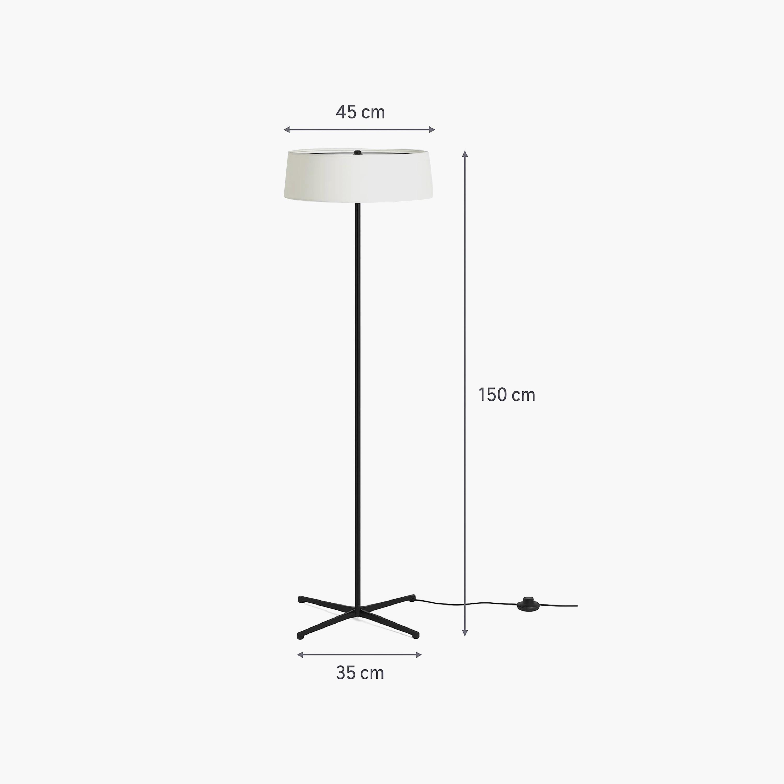 Maria Homes Slim Black Tripod Floor Lamp with White Drum Shade-household-lighting-floorlamps-image-6