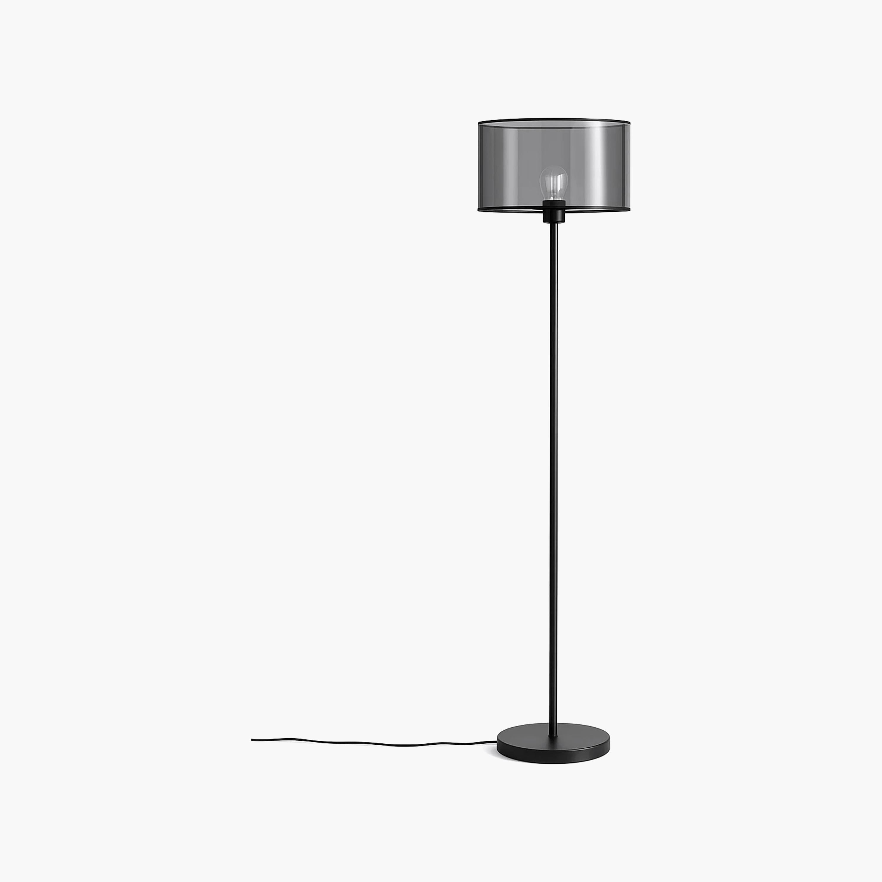 Maria Homes Modern Black Floor Lamp with Smoked Glass Shade-household-lighting-floorlamps-image-5