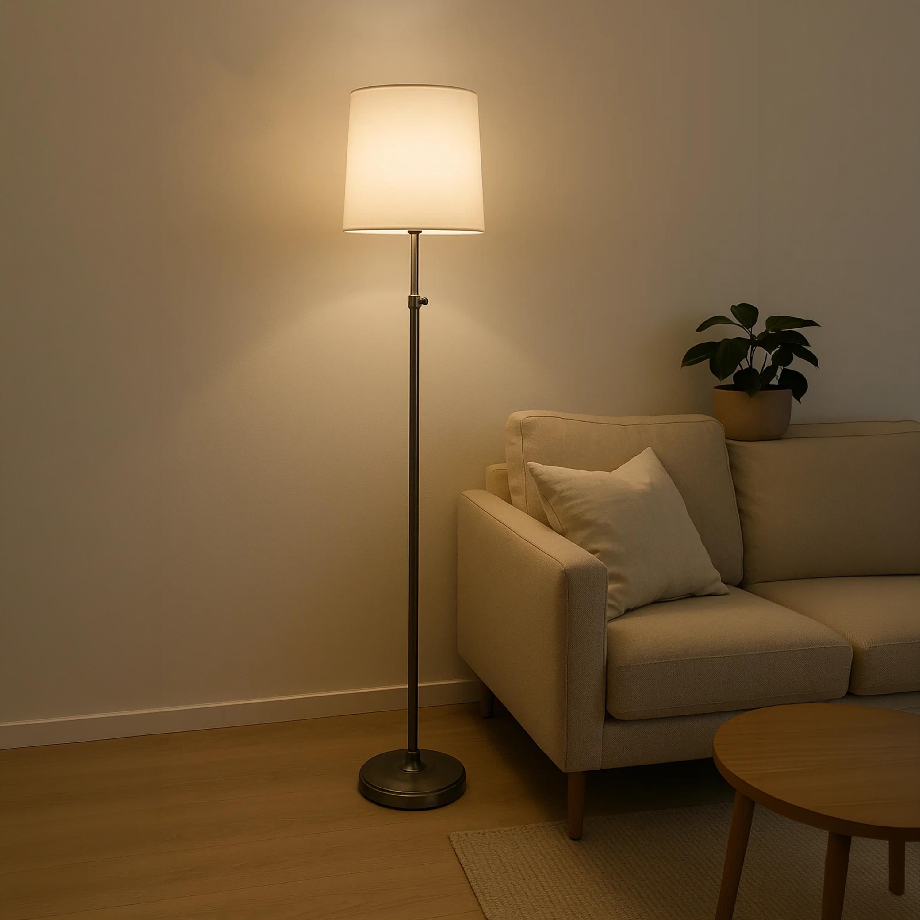 Maria Homes Classic Adjustable Floor Lamp with White Drum Shade-household-lighting-floorlamps-image-2