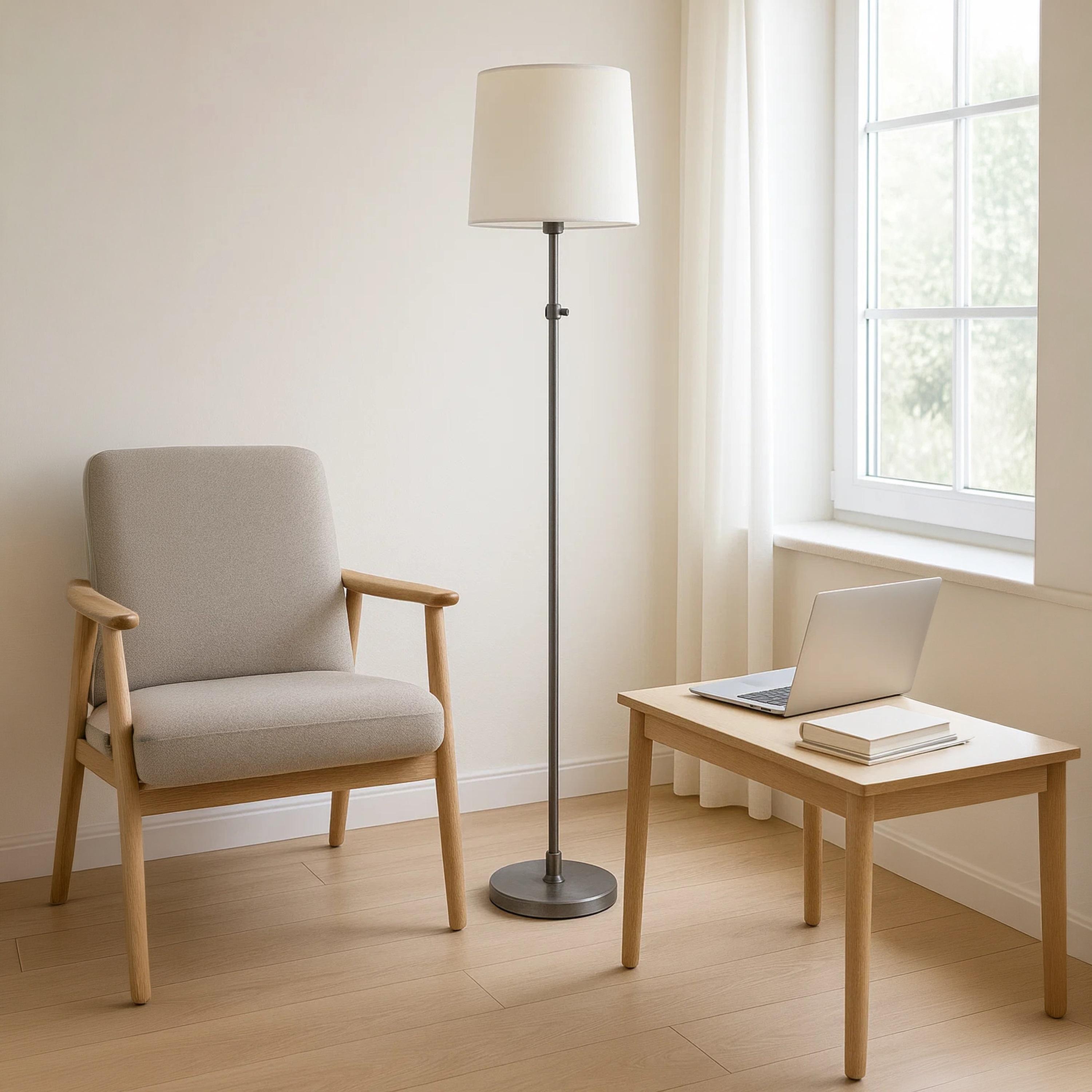 Maria Homes Classic Adjustable Floor Lamp with White Drum Shade-household-lighting-floorlamps-image-4