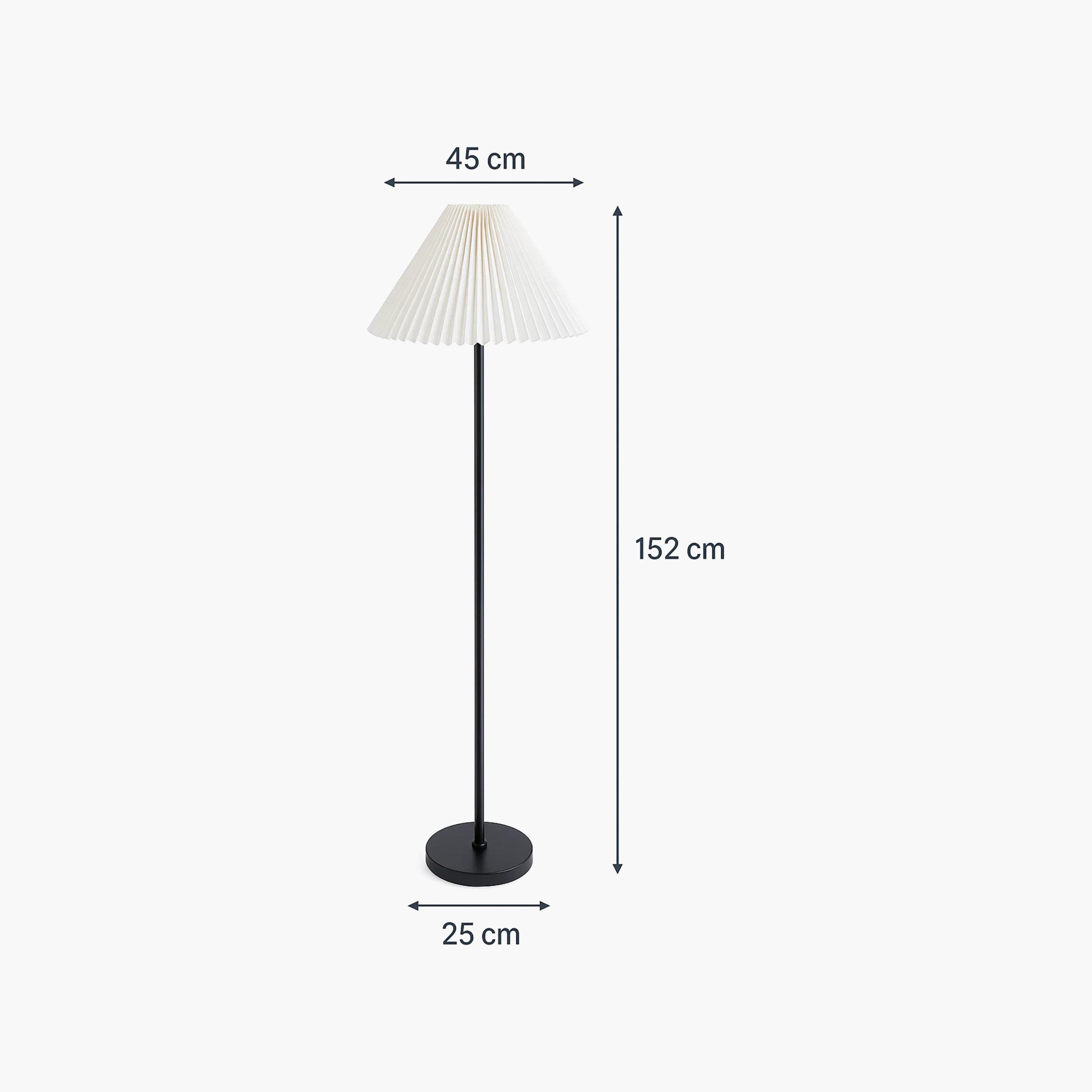 مصباح أرضي أنيق نحيف بغطاء مخروطي مكشكش من ماريا هومز-household-lighting-floorlamps-image-6
