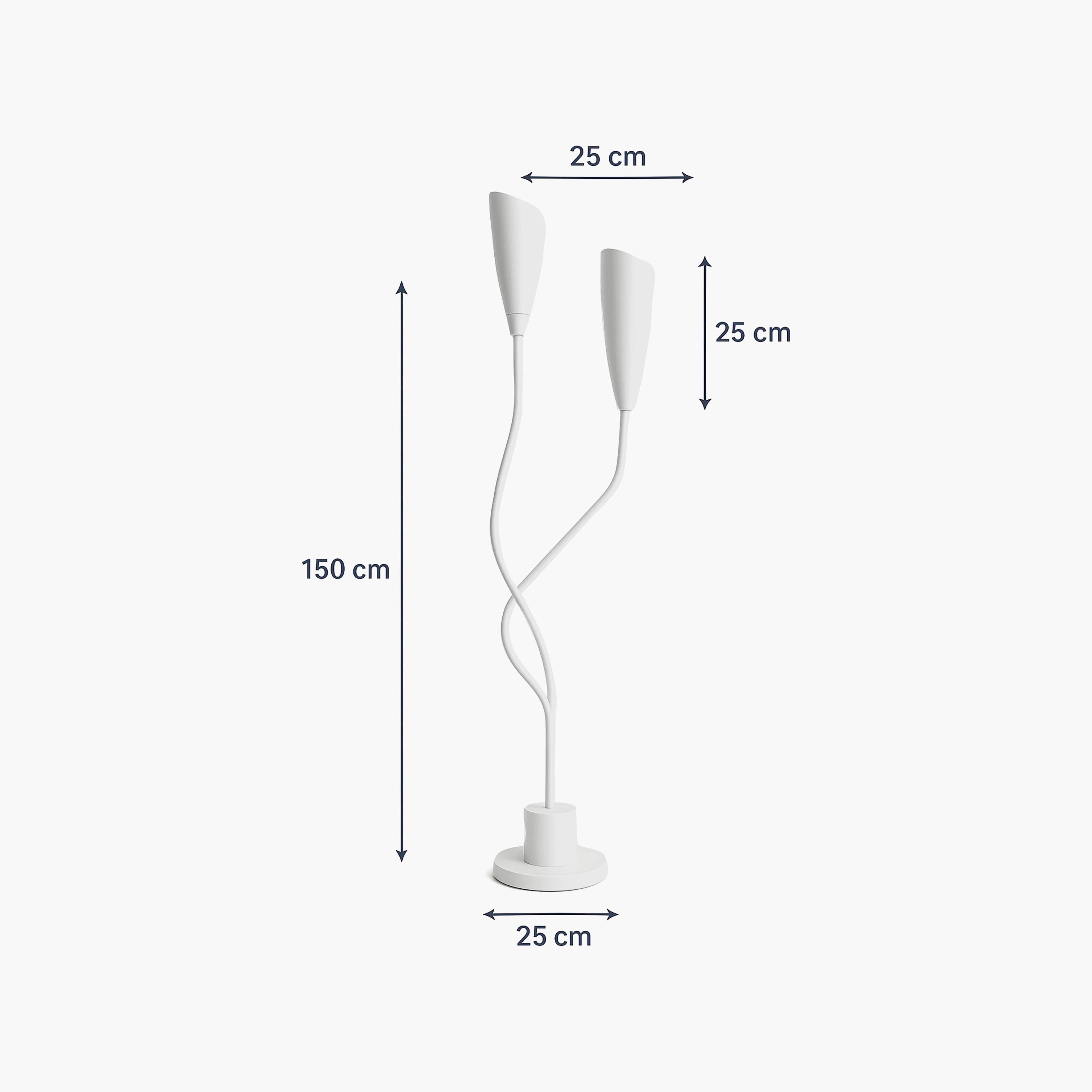 Maria Homes Elegant Black Twin-Arm Floor Lamp with Frosted Cone Shades-household-lighting-floorlamps-image-5