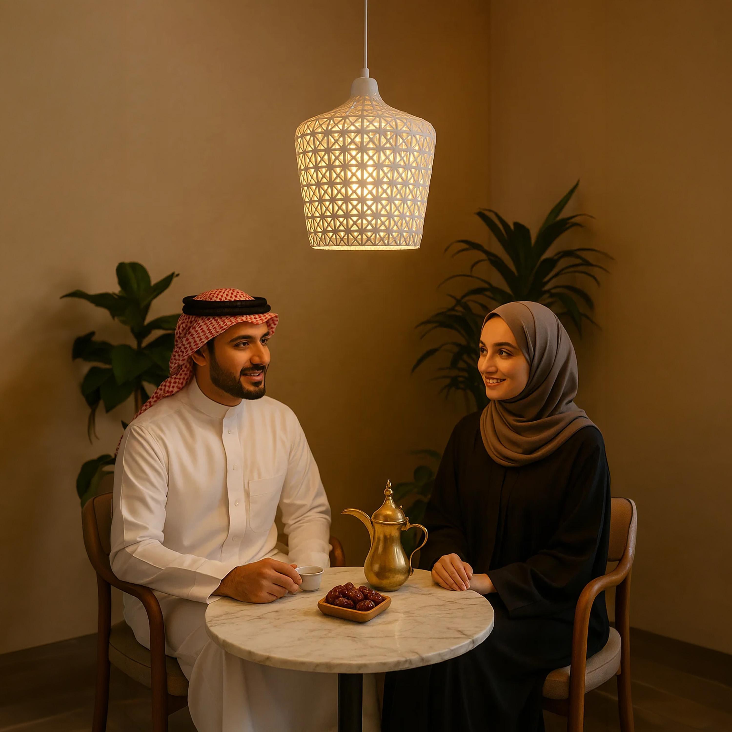 Maria Homes White Woven Rattan Pendant Light with Geometric Weave-household-lighting-ceilinglamps-image-2