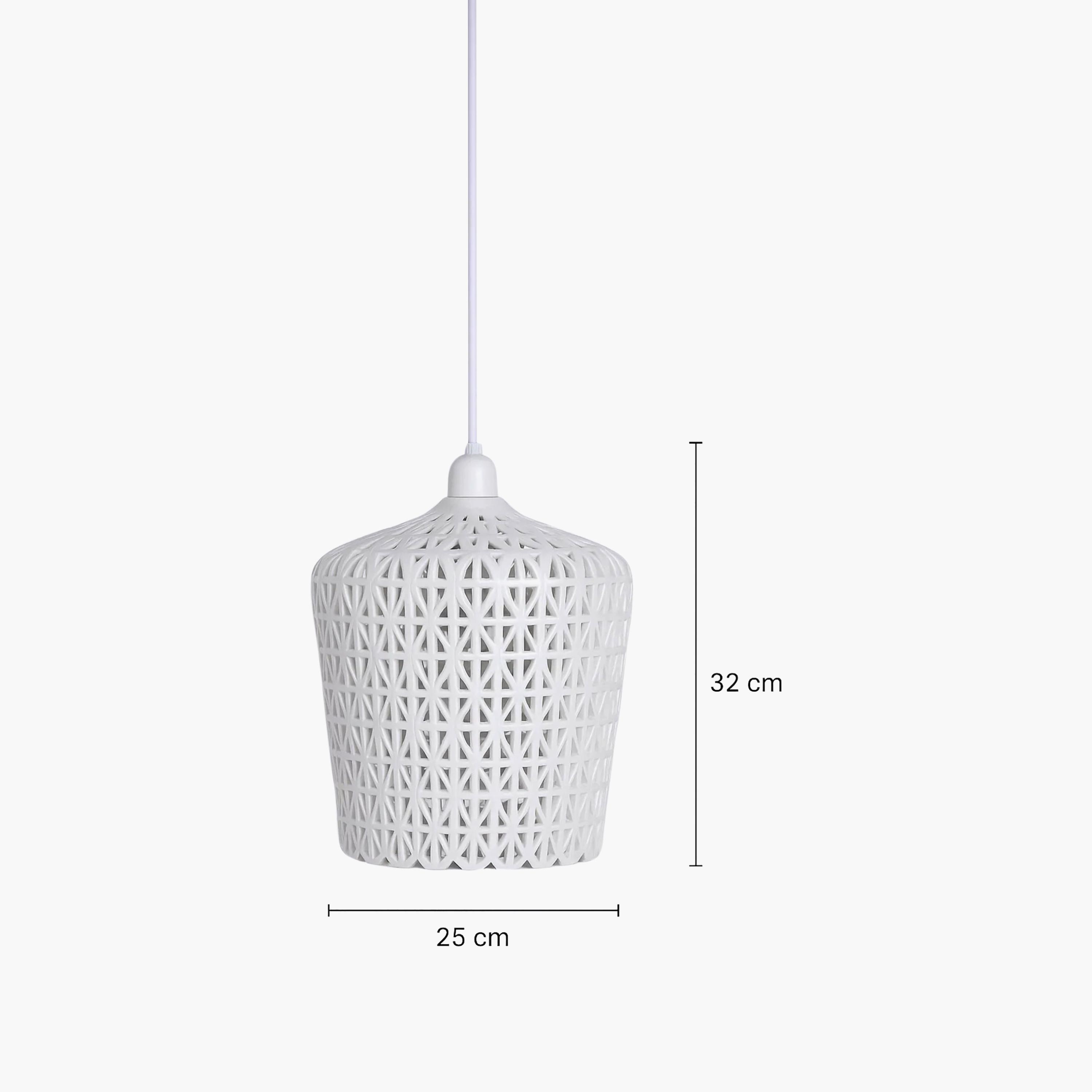 Maria Homes White Woven Rattan Pendant Light with Geometric Weave-household-lighting-ceilinglamps-image-5