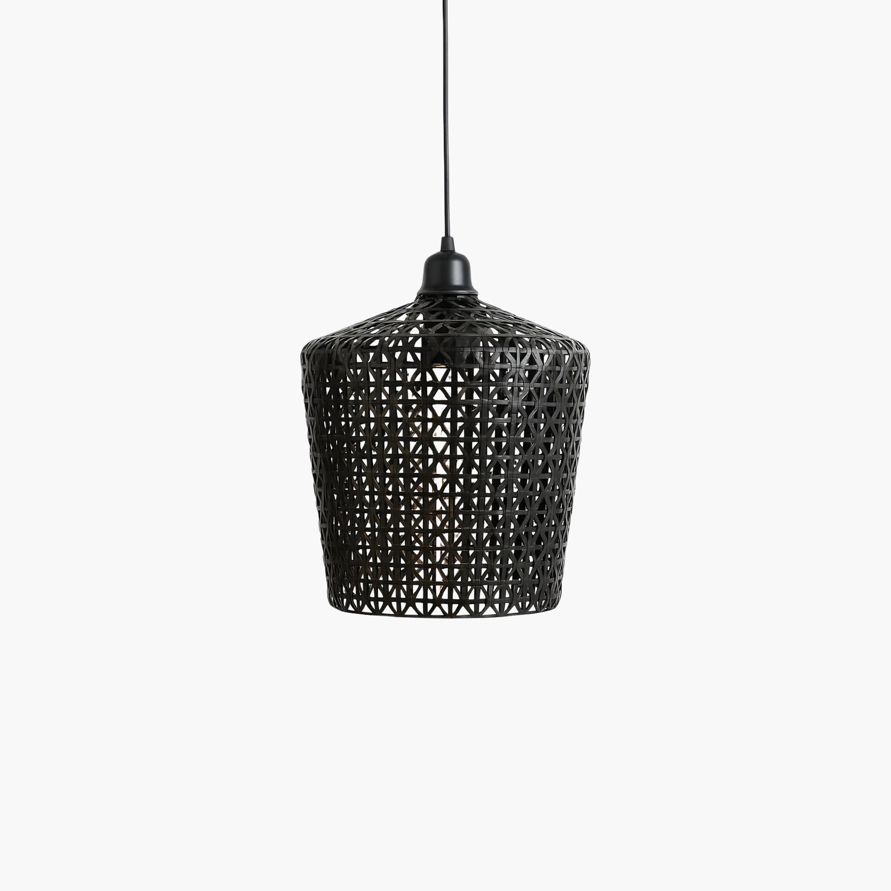 Maria Homes White Woven Rattan Pendant Light with Geometric Weave-household-lighting-ceilinglamps-image-4