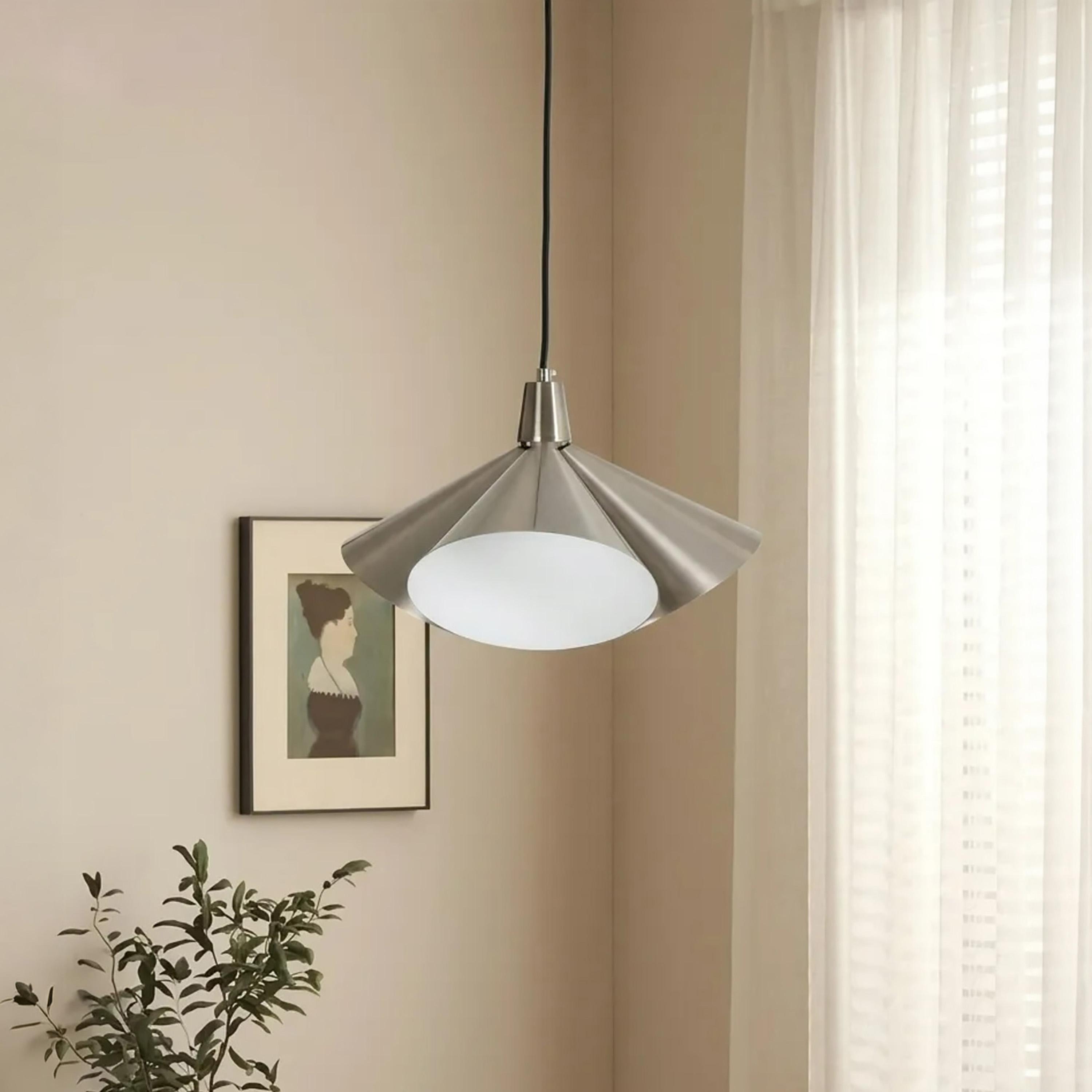 Maria Homes Modern Sculptural Pendant Light with Metal Diffuser Shade-household-lighting-ceilinglamps-image-1