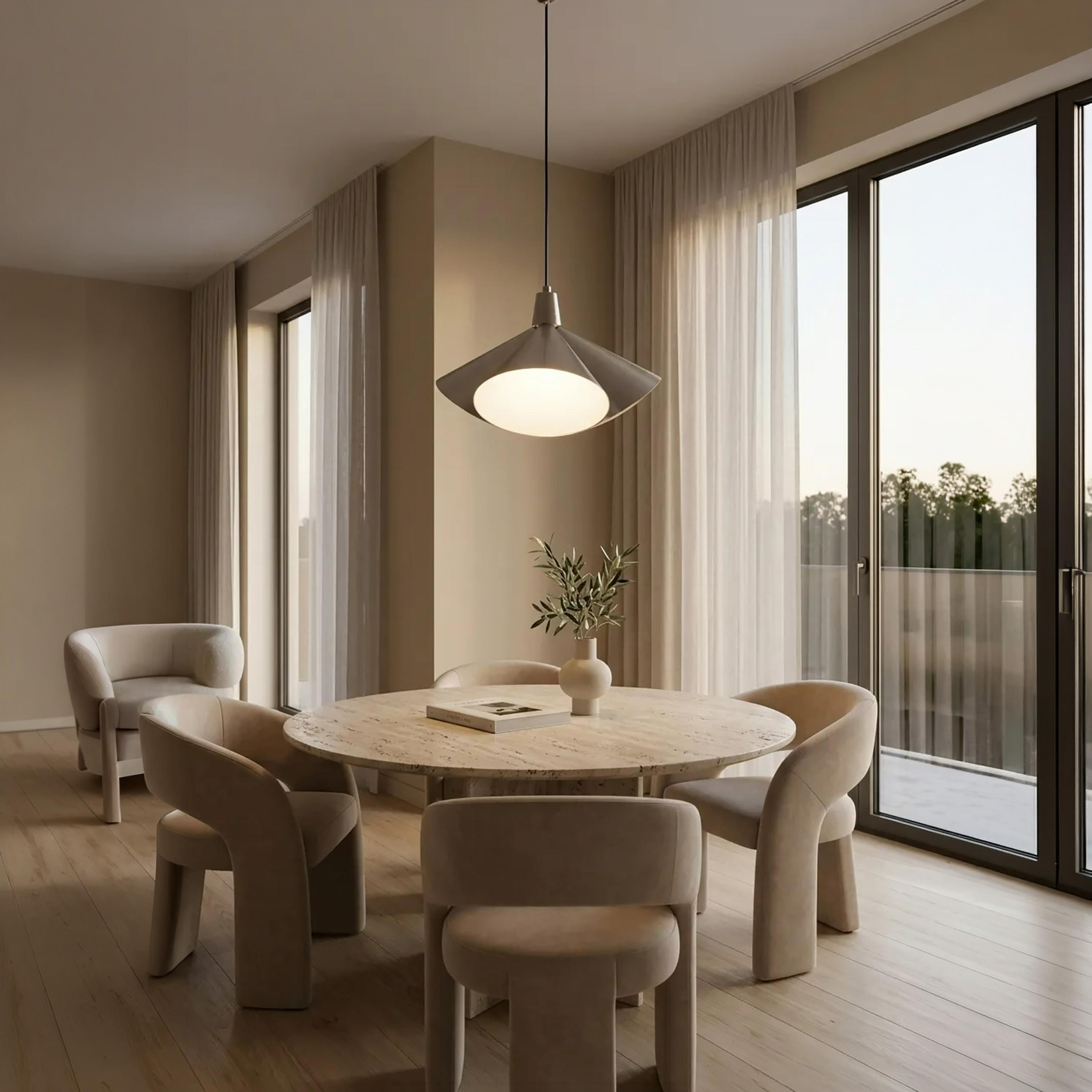 Maria Homes Modern Sculptural Pendant Light with Metal Diffuser Shade-household-lighting-ceilinglamps-image-2