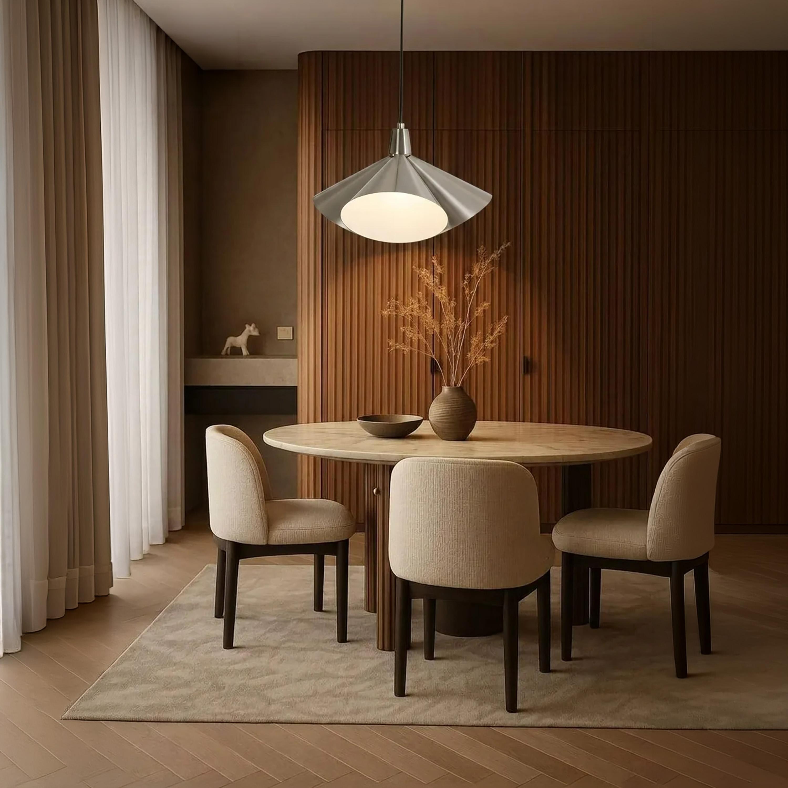 Maria Homes Modern Sculptural Pendant Light with Metal Diffuser Shade-household-lighting-ceilinglamps-image-3