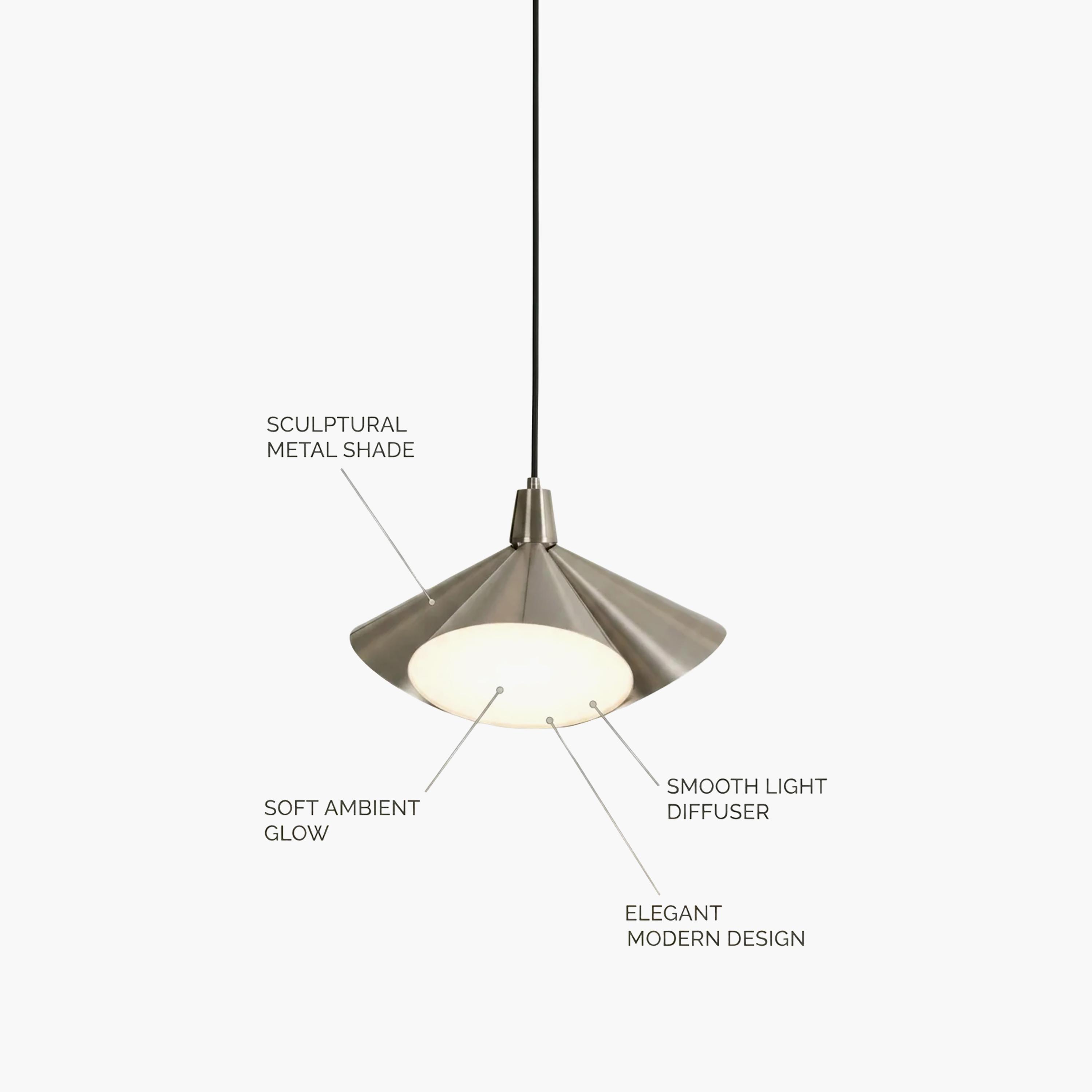 Maria Homes Modern Sculptural Pendant Light with Metal Diffuser Shade-household-lighting-ceilinglamps-image-4