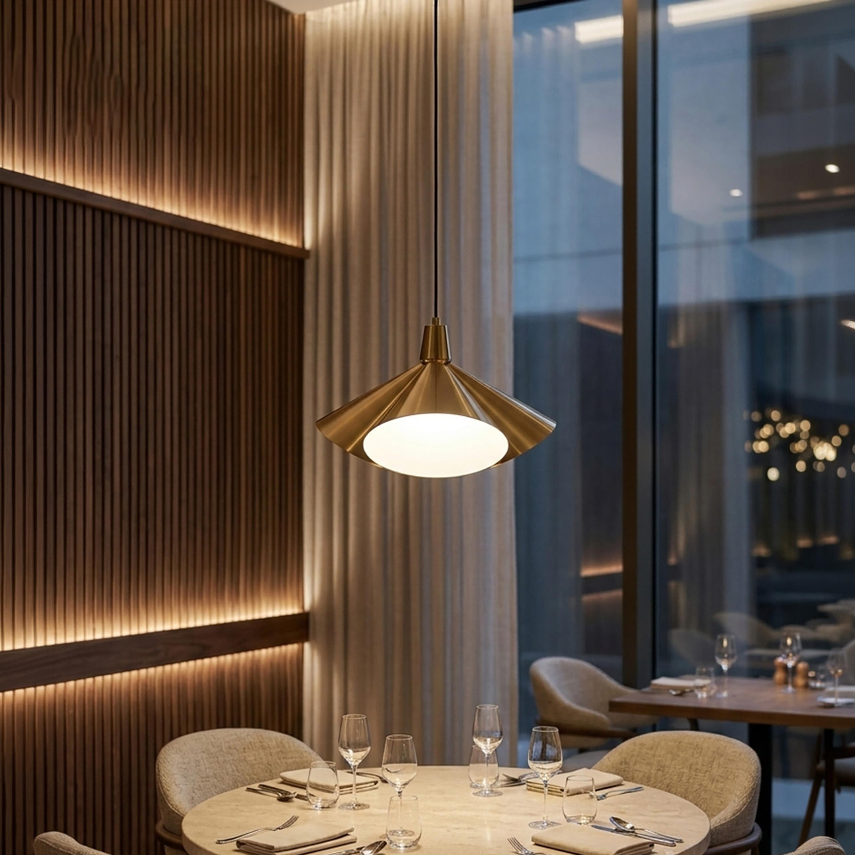 Maria Homes Modern Sculptural Pendant Light with Metal Diffuser Shade-household-lighting-ceilinglamps-image-1