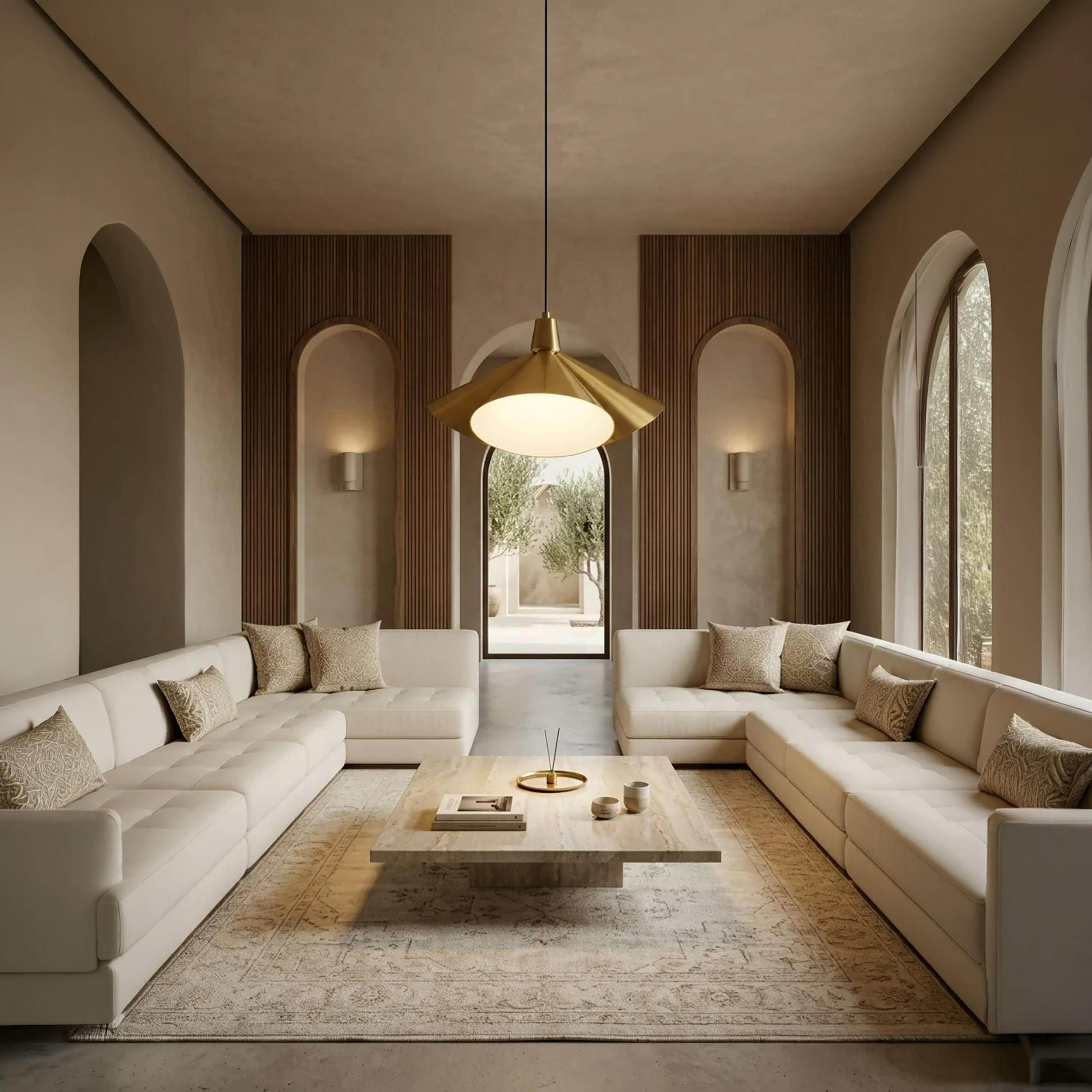 Maria Homes Modern Sculptural Pendant Light with Metal Diffuser Shade-household-lighting-ceilinglamps-image-3