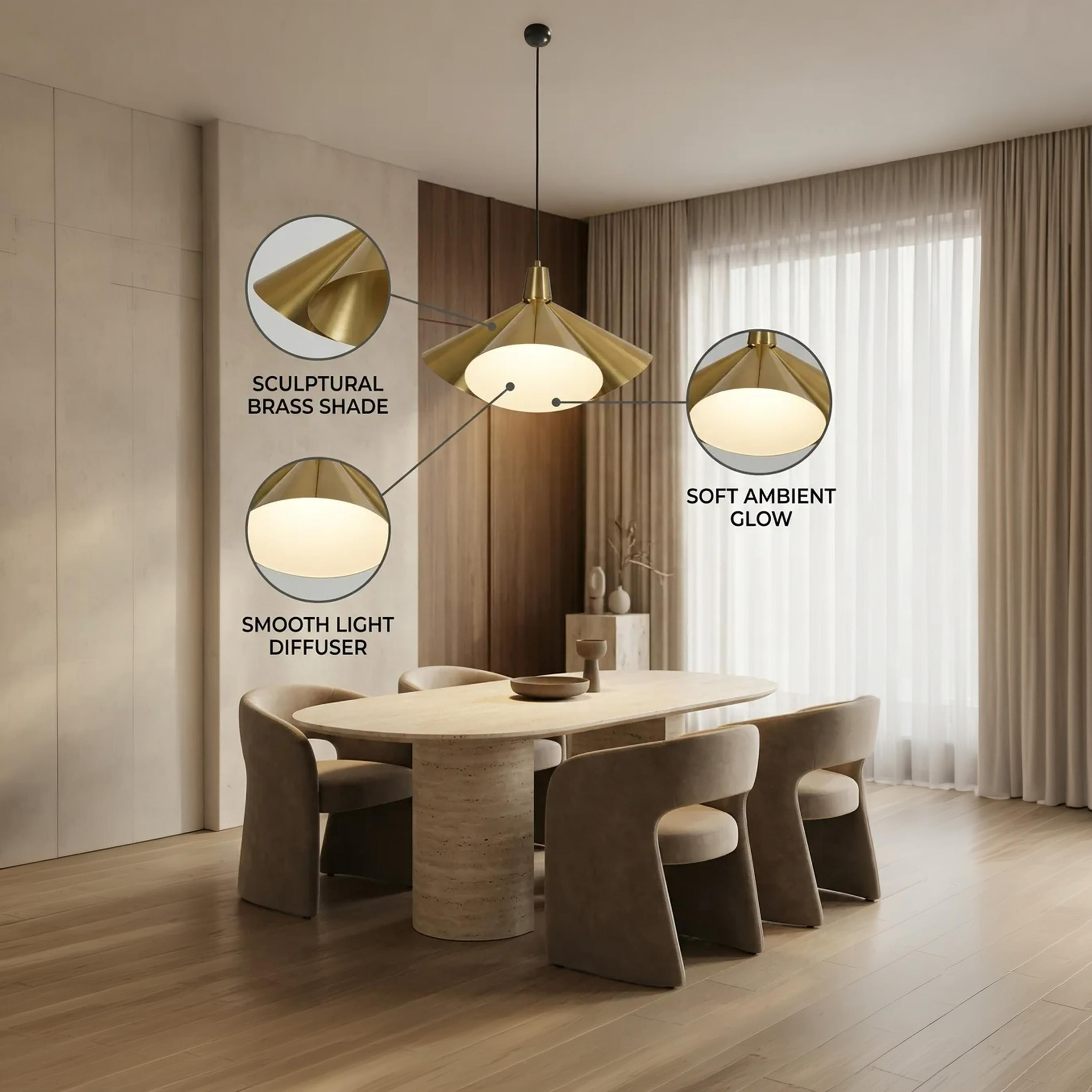 Maria Homes Modern Sculptural Pendant Light with Metal Diffuser Shade-household-lighting-ceilinglamps-image-4