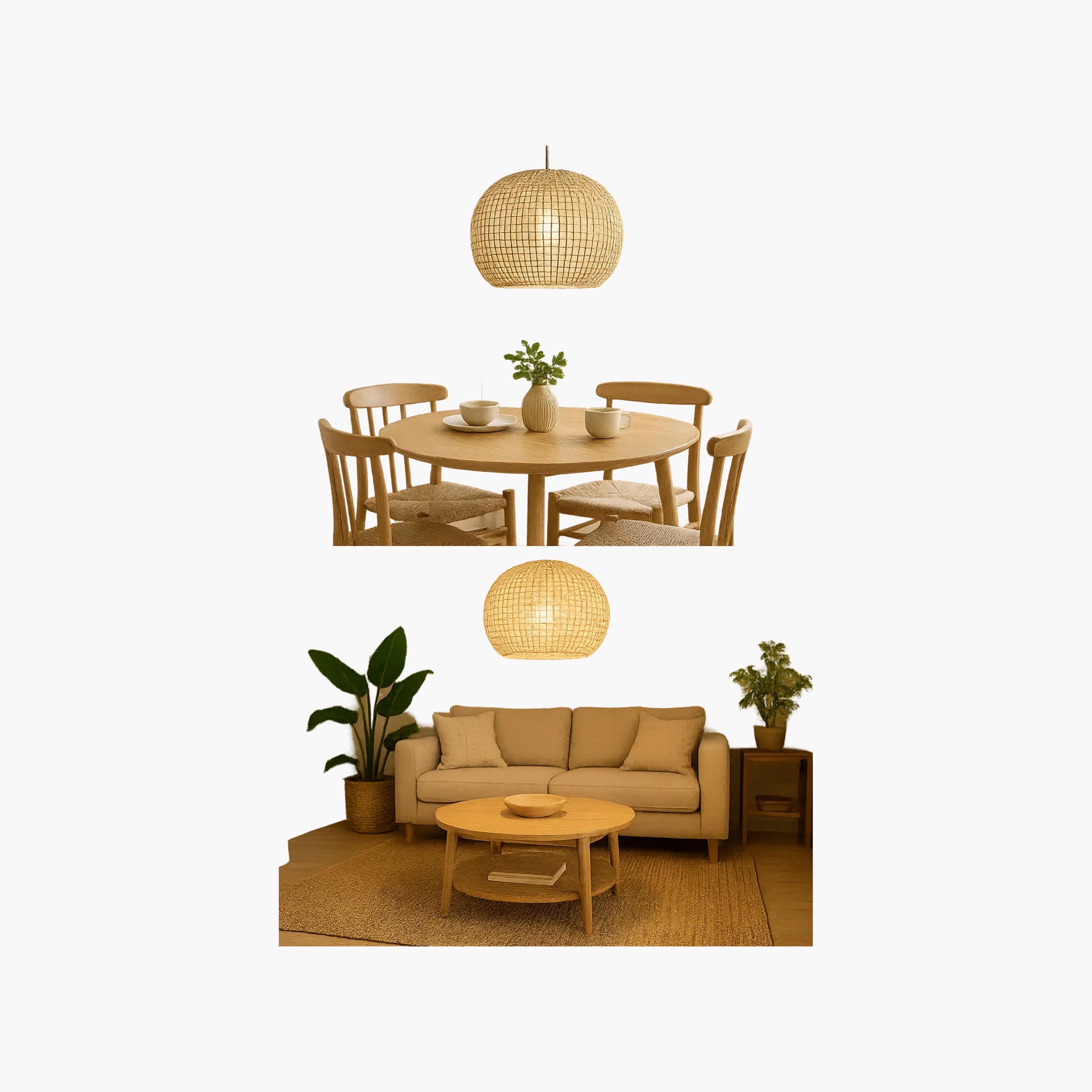 Maria Homes Globe-Shaped Rattan Pendant Light with Open-Weave Design-household-lighting-ceilinglamps-image-4
