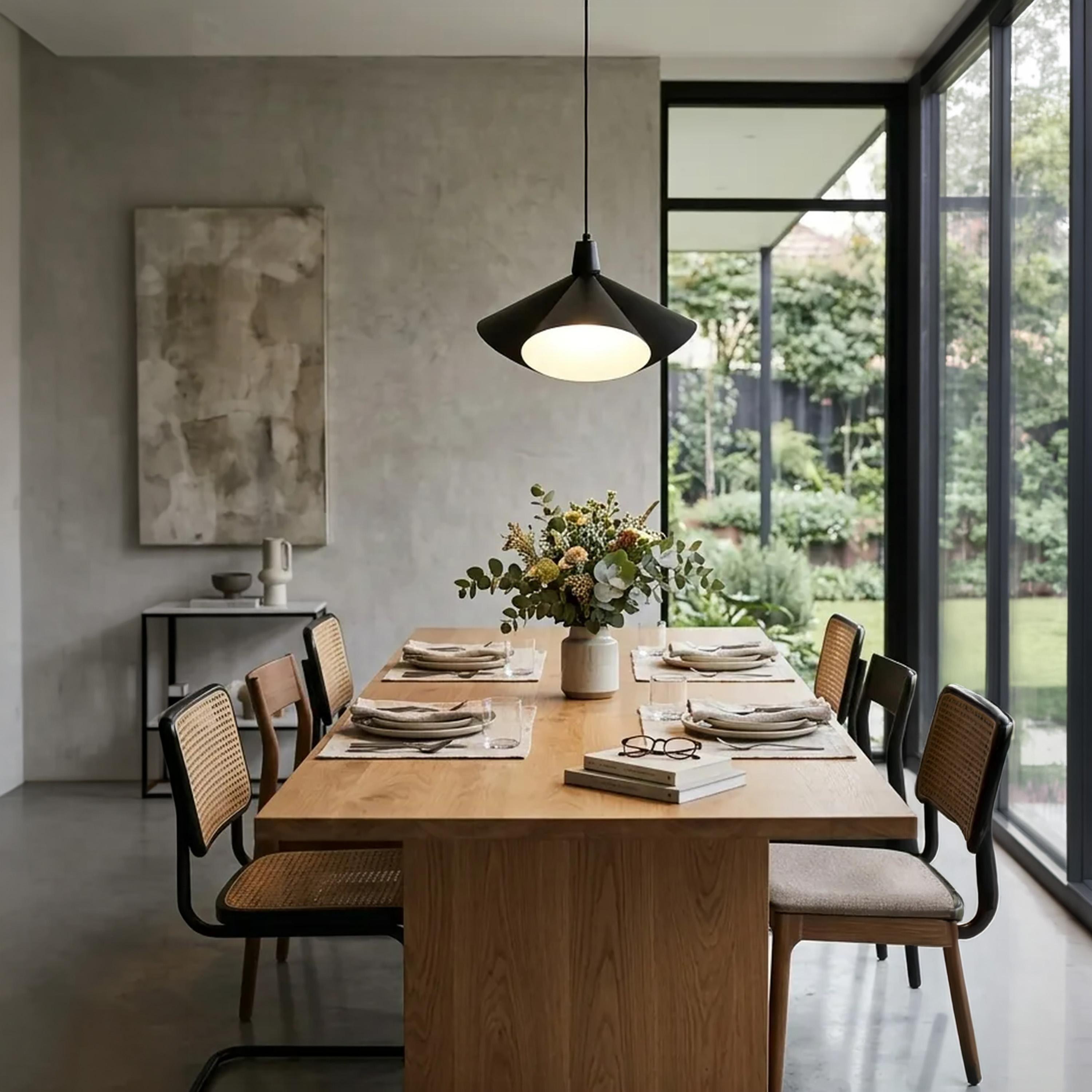 Maria Homes Modern White Pendant Light with Sculptural Metal Shade-household-lighting-ceilinglamps-image-3