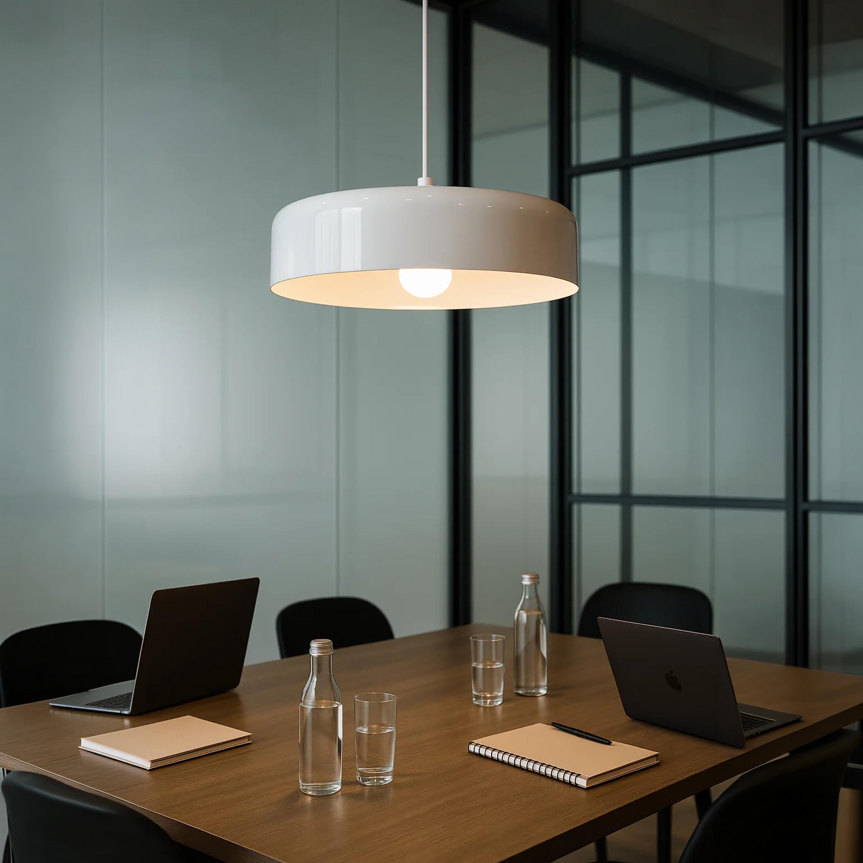 Maria Homes Glossy White Cylinder Pendant Light with Sleek Finish-household-lighting-ceilinglamps-image-2