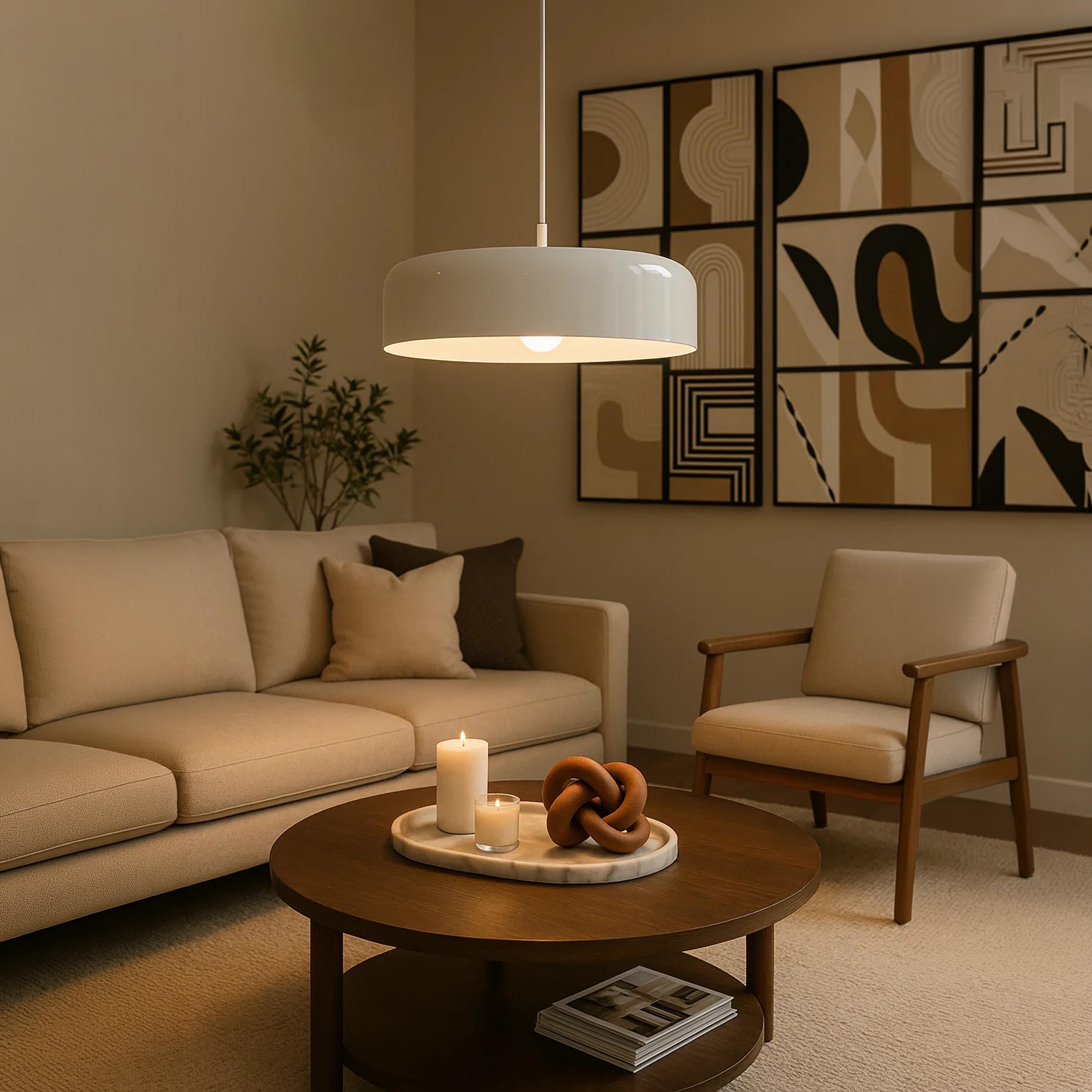Maria Homes Glossy White Cylinder Pendant Light with Sleek Finish-household-lighting-ceilinglamps-image-4