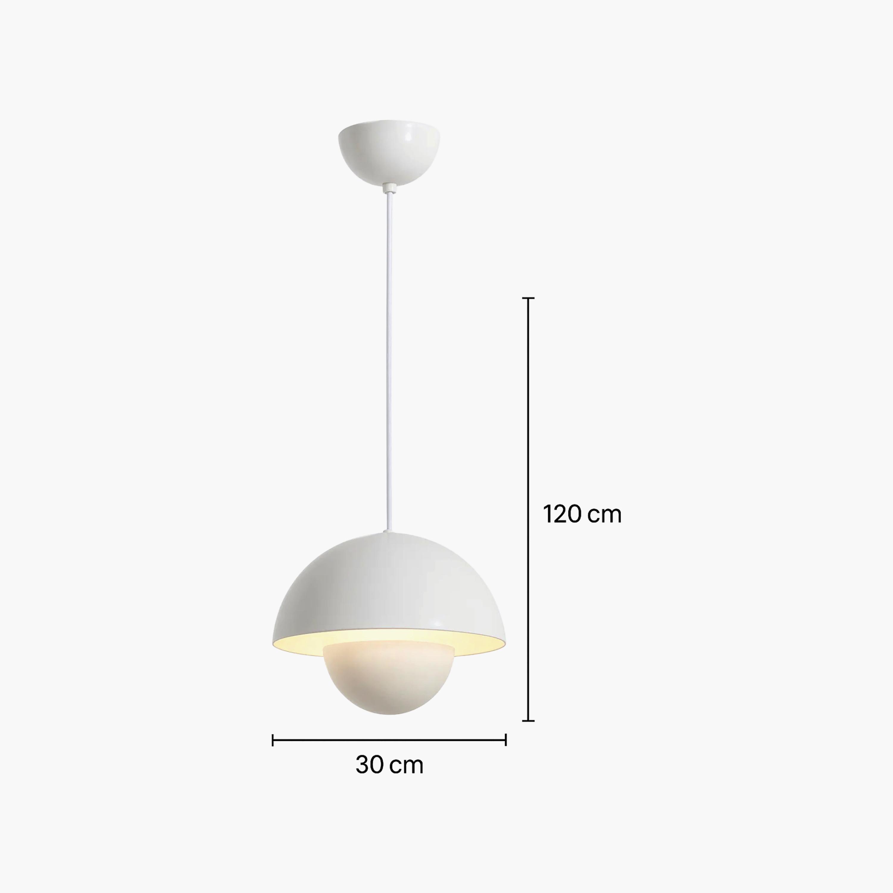 Maria Homes Modern Glossy White Dome Pendant Light with Sleek Finish-household-lighting-ceilinglamps-image-5