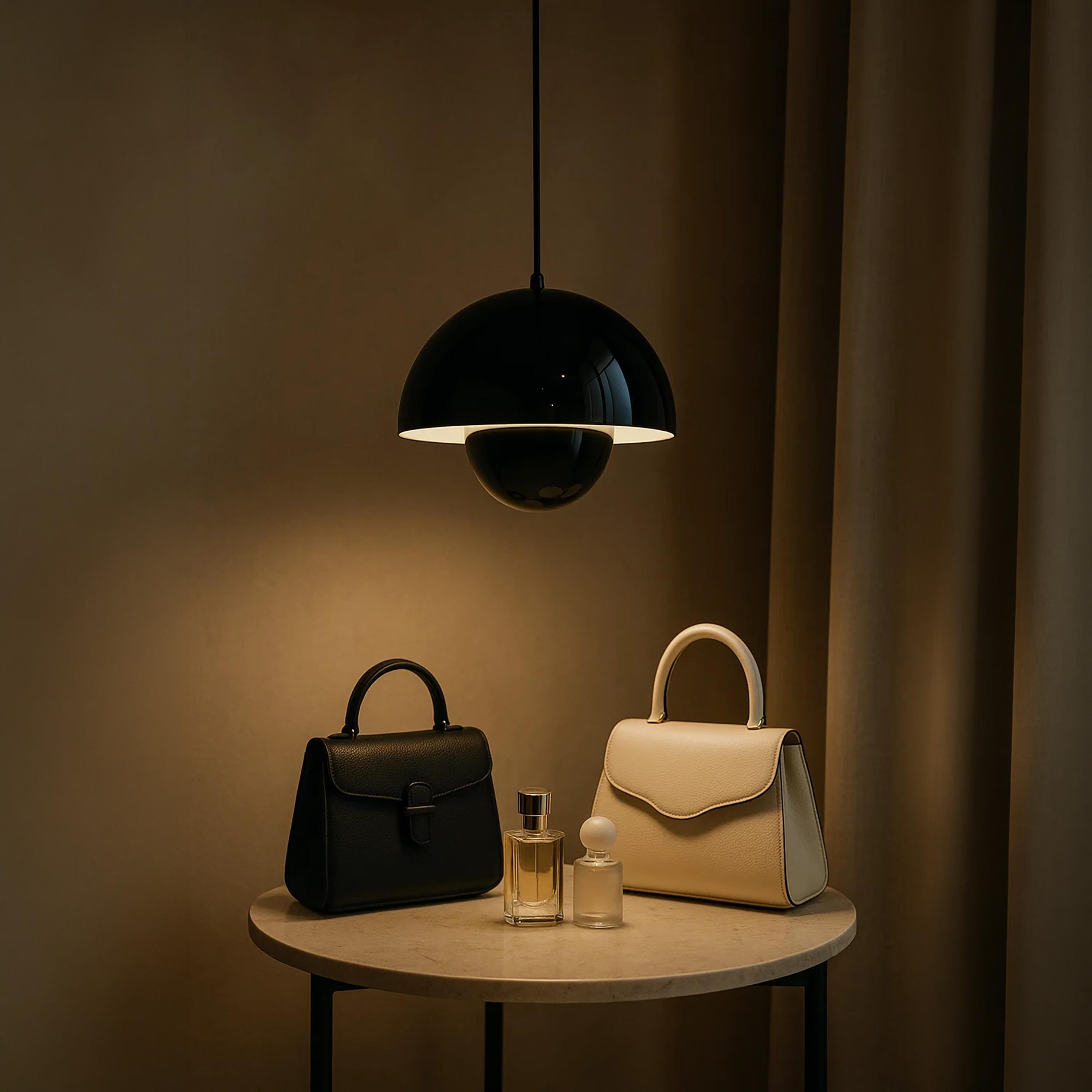 Maria Homes Modern Glossy White Dome Pendant Light with Sleek Finish-household-lighting-ceilinglamps-image-3