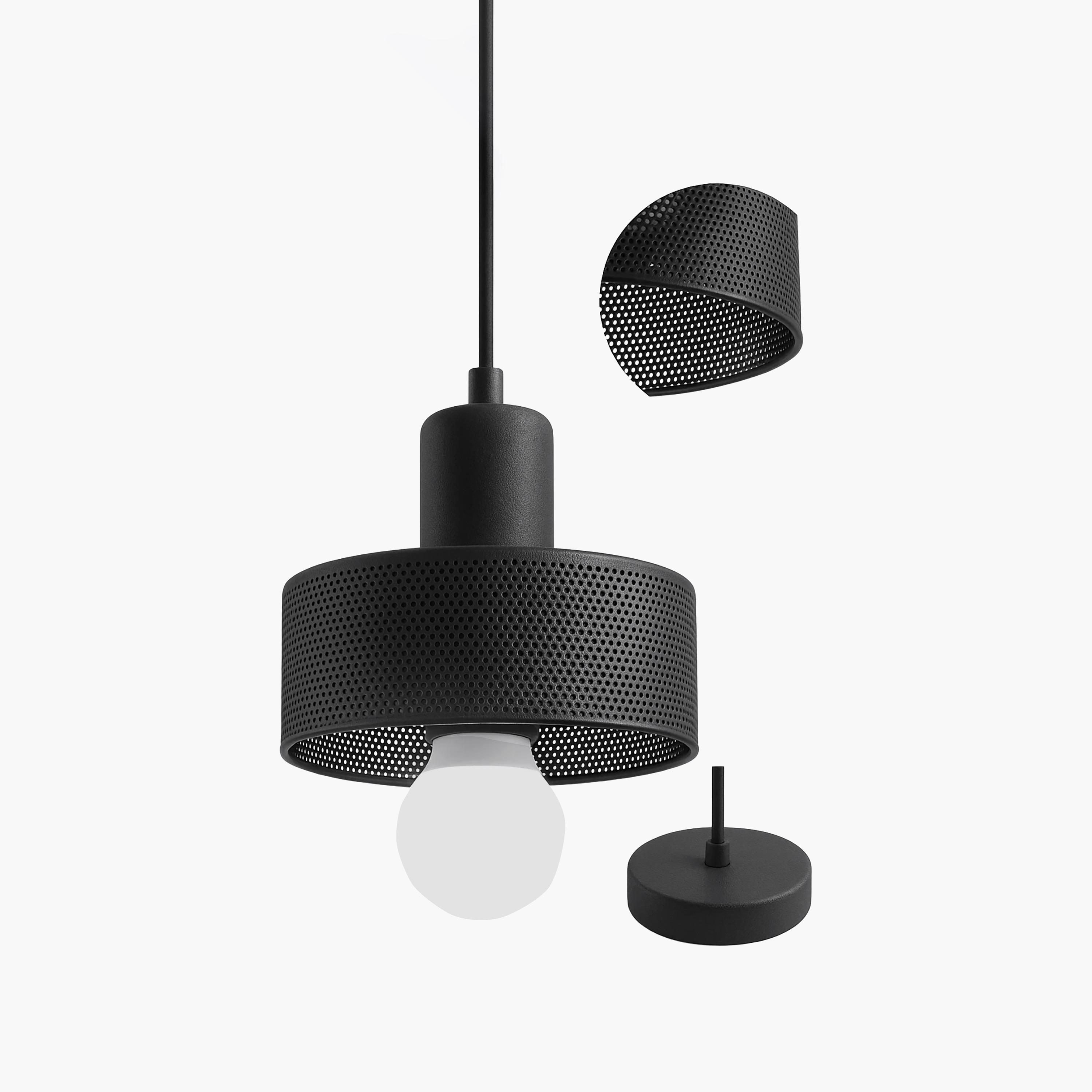 مصباح تعليق سلكي أسود بتصميم صناعي عصري من ماريا هومز-household-lighting-ceilinglamps-image-4