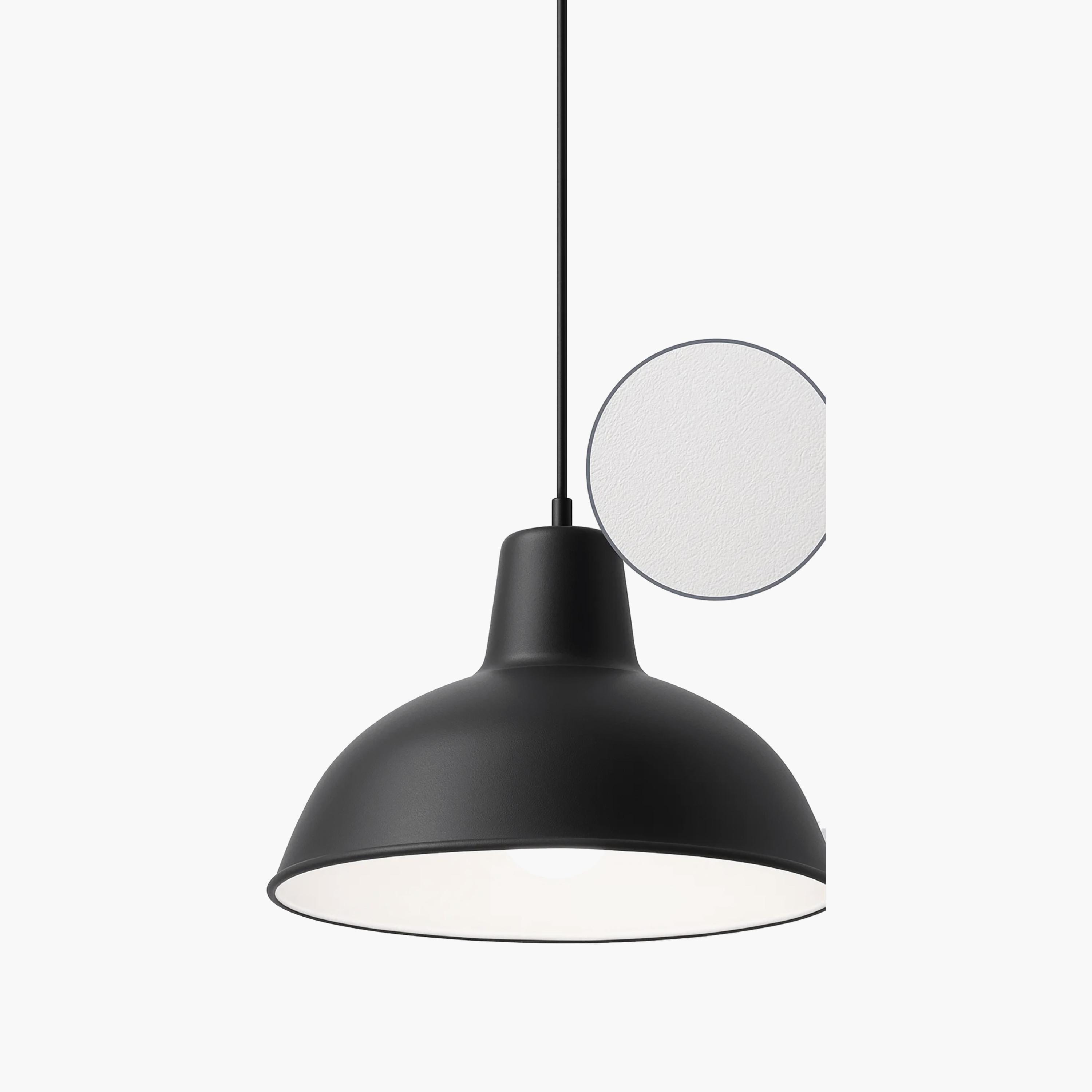 Maria Homes Industrial Black Metal Pendant Light with White Interior-household-lighting-ceilinglamps-image-4