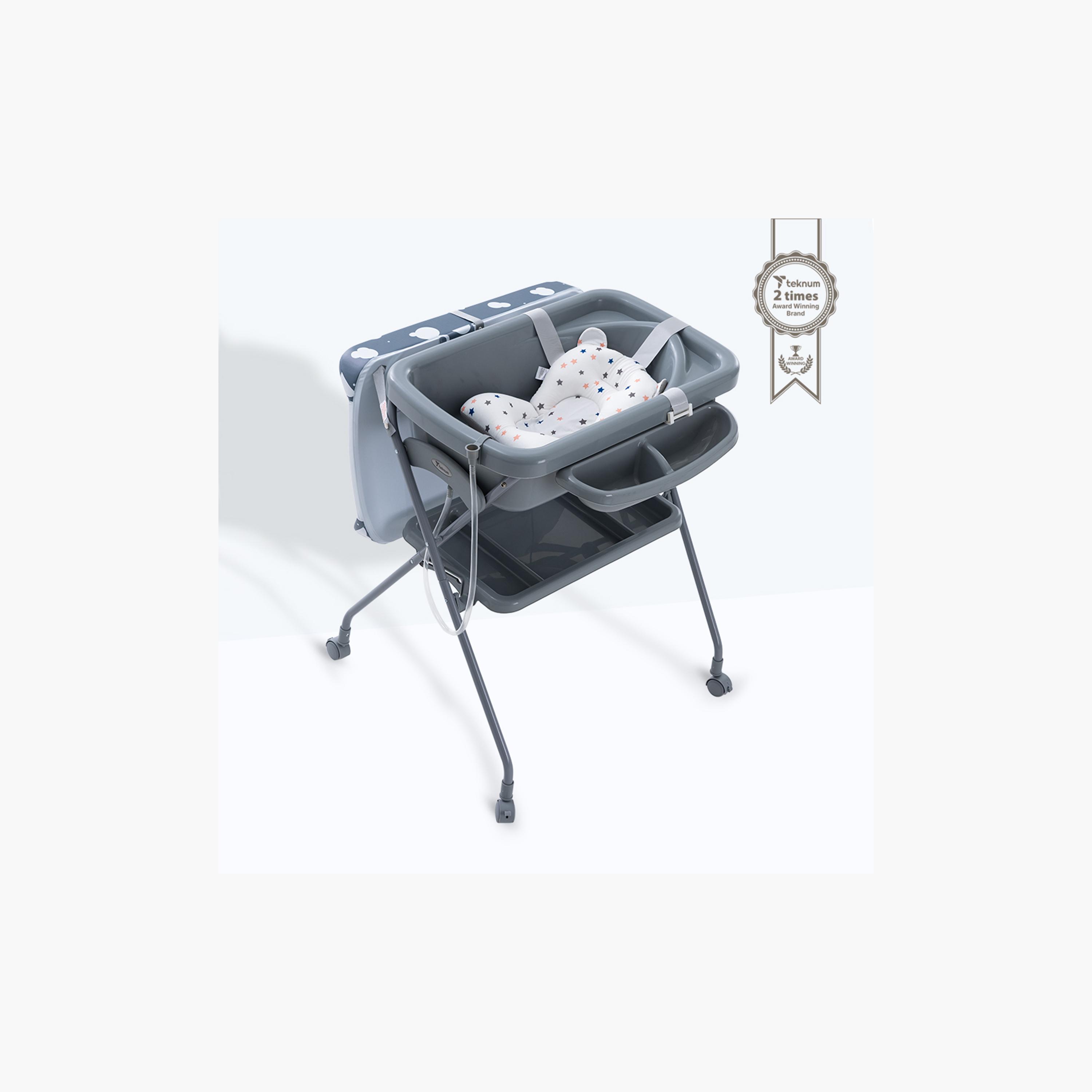 طاولة استحمام وتغيير 2 في 1 مع مرتبة وصينية تخزين من تكنوم-baby-bathandcare-changingtables-image-10