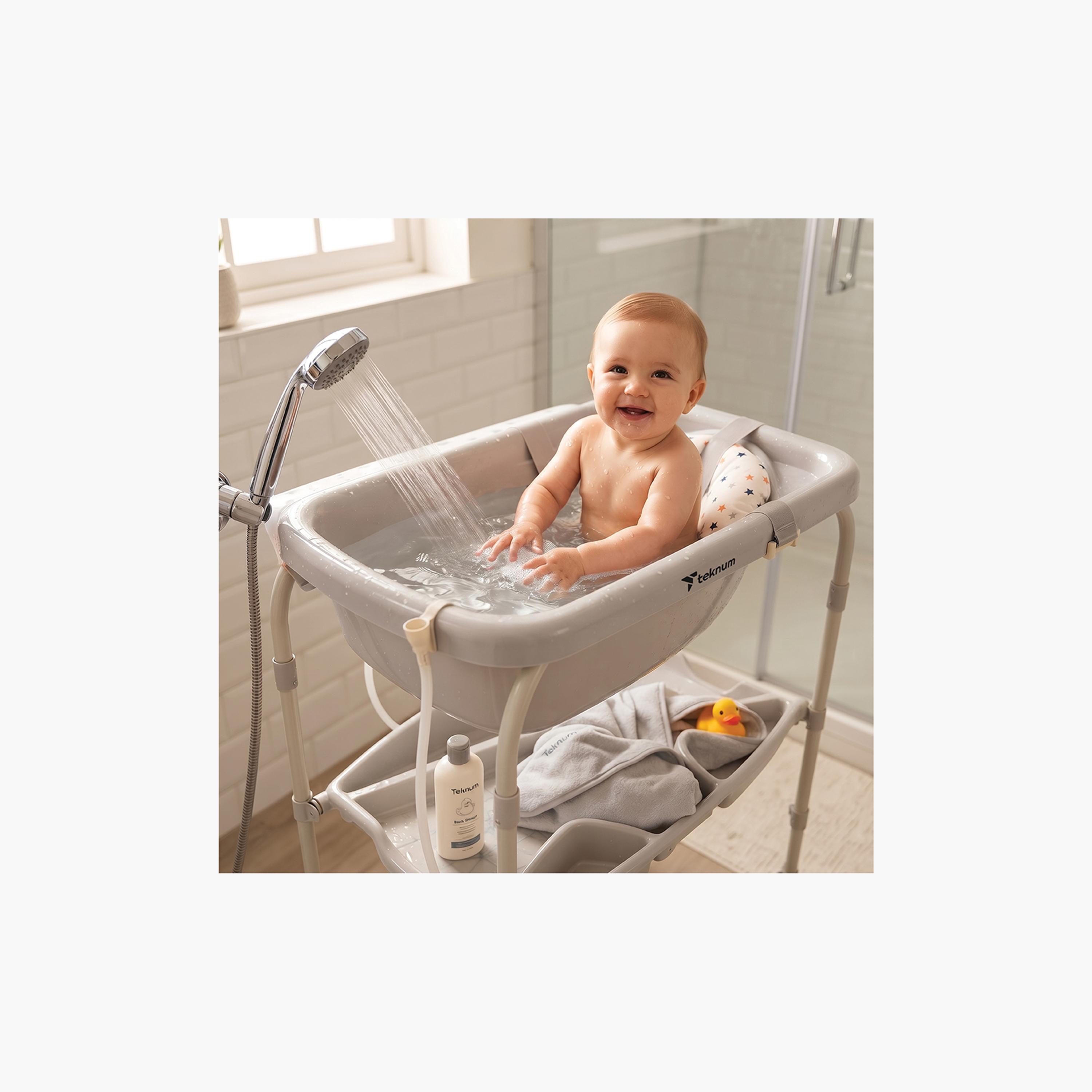 طاولة استحمام وتغيير 2 في 1 مع مرتبة وصينية تخزين من تكنوم-baby-bathandcare-changingtables-image-11