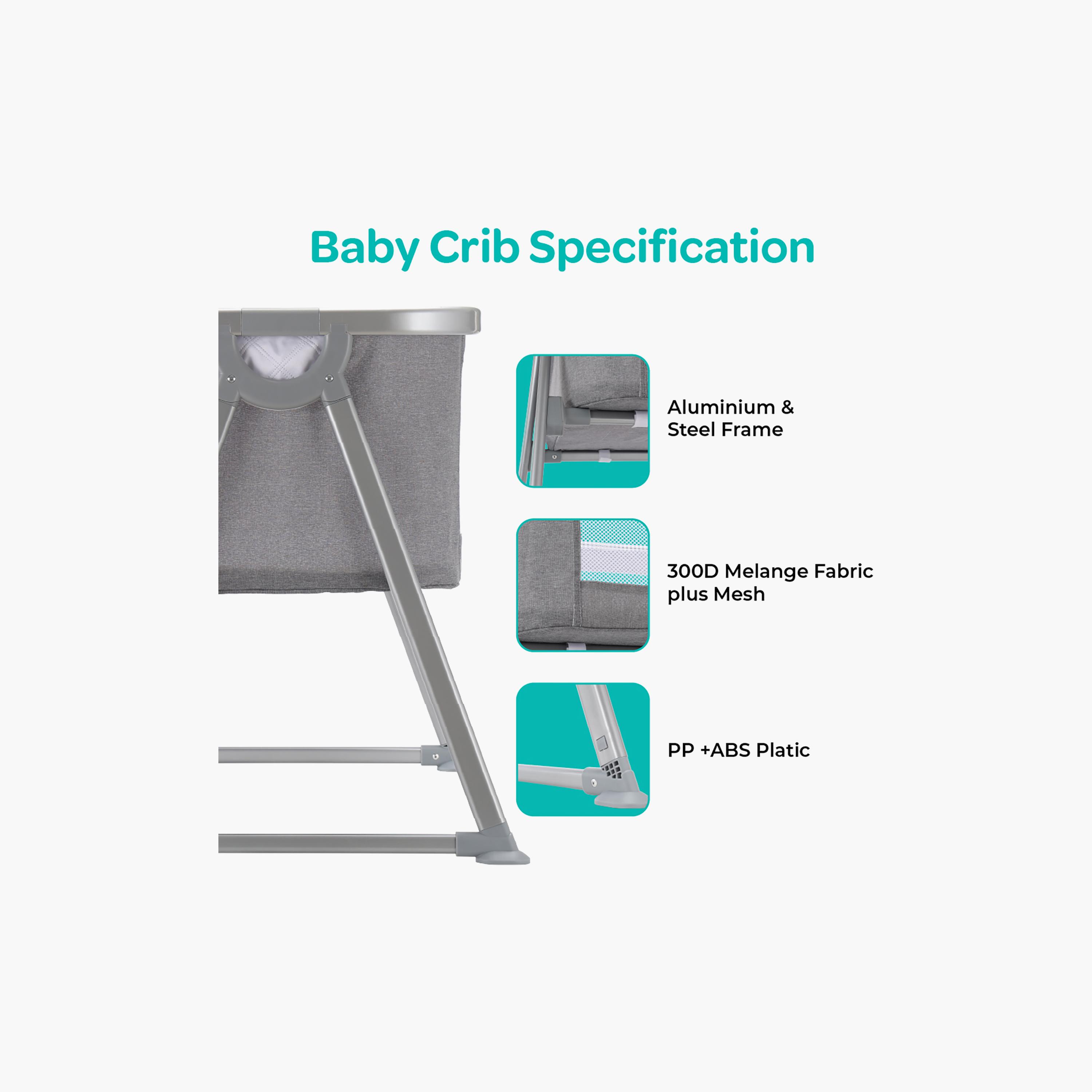 سرير أطفال قابل للطي بهيكل ألومنيوم مع مرتبة مبطنة وحقيبة حمل من مون سيرين-baby-nursery-furniture-cribsandbeds-babycribs-image-4